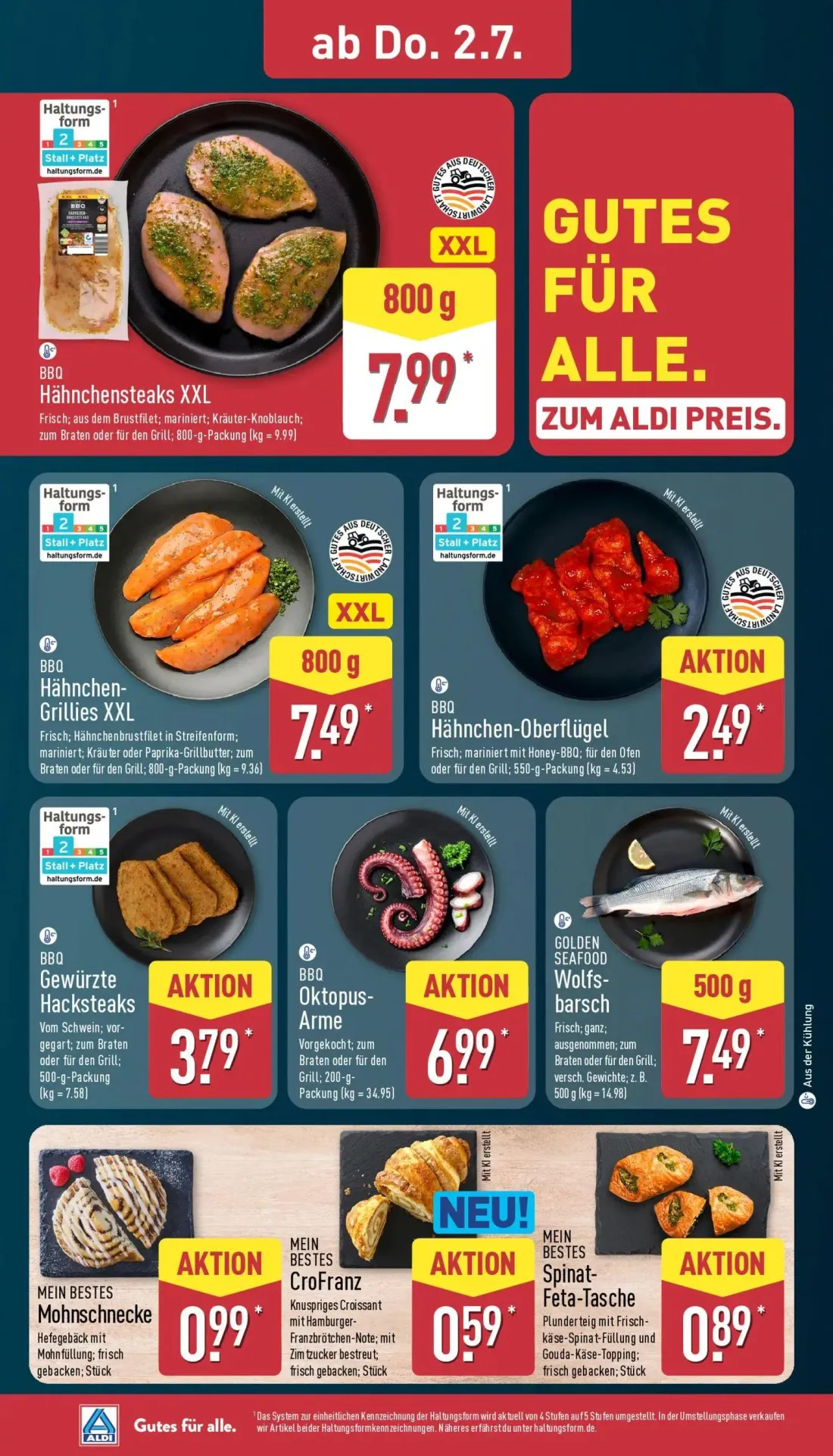 Aldi Nord Prospekt, Seite 32 von 45 — BBQ Hähnchensteaks XXL, BBQ Hähnchen- Grillies XXL, BBQ Hähnchen-Oberflügel