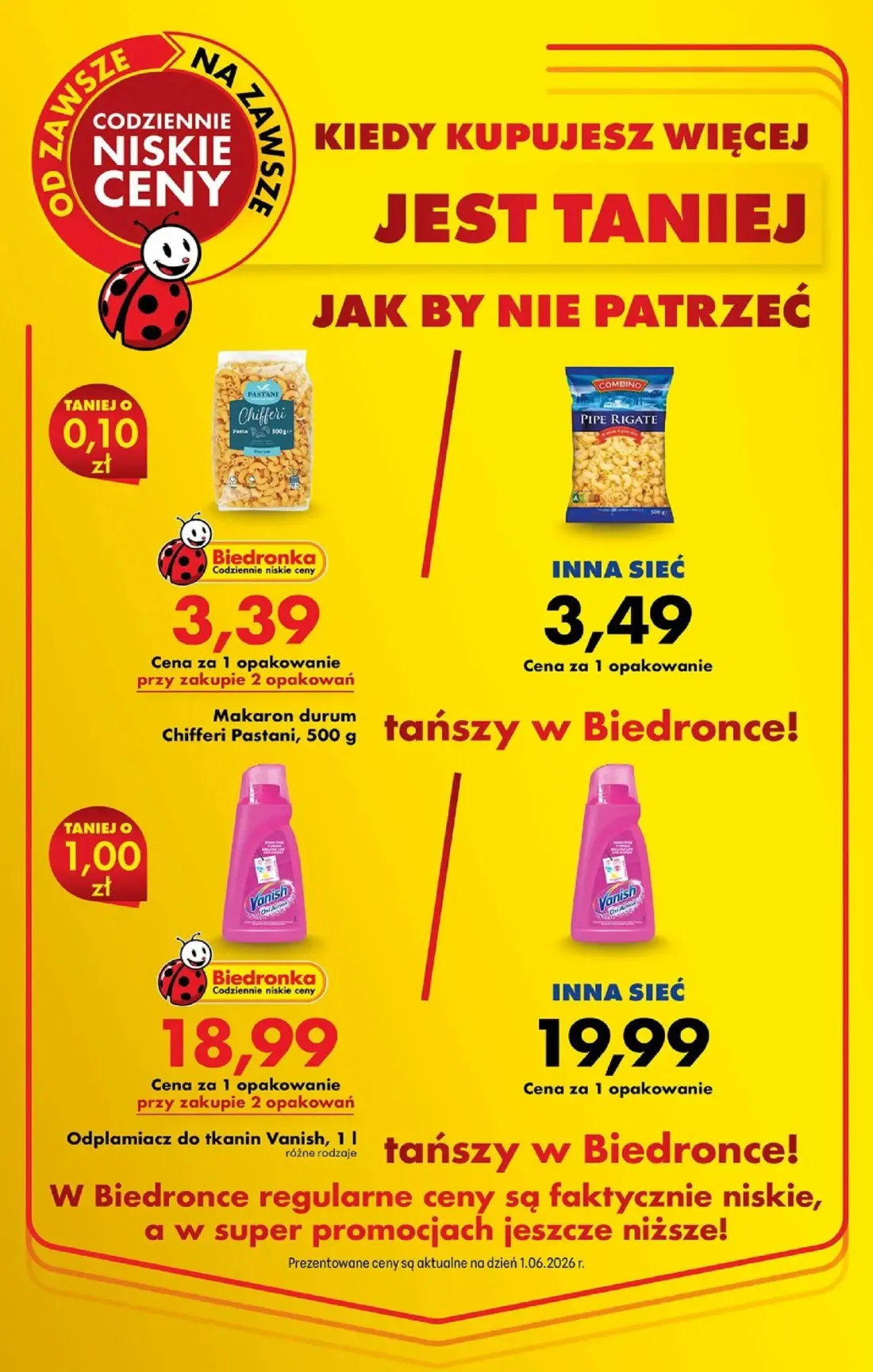 Biedronka gazetka, strona 27 z 96 — Odplamiacz do tkanin Vanish, Makaron durum Chifferi Pastani