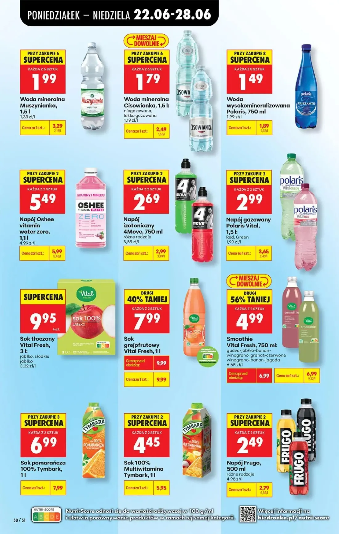 Biedronka gazetka, strona 76 z 96 — Sok grejpfrutowy Vital Fresh, Smoothie Vital Fresh, Sok 100% Multiwitamina Tymbark