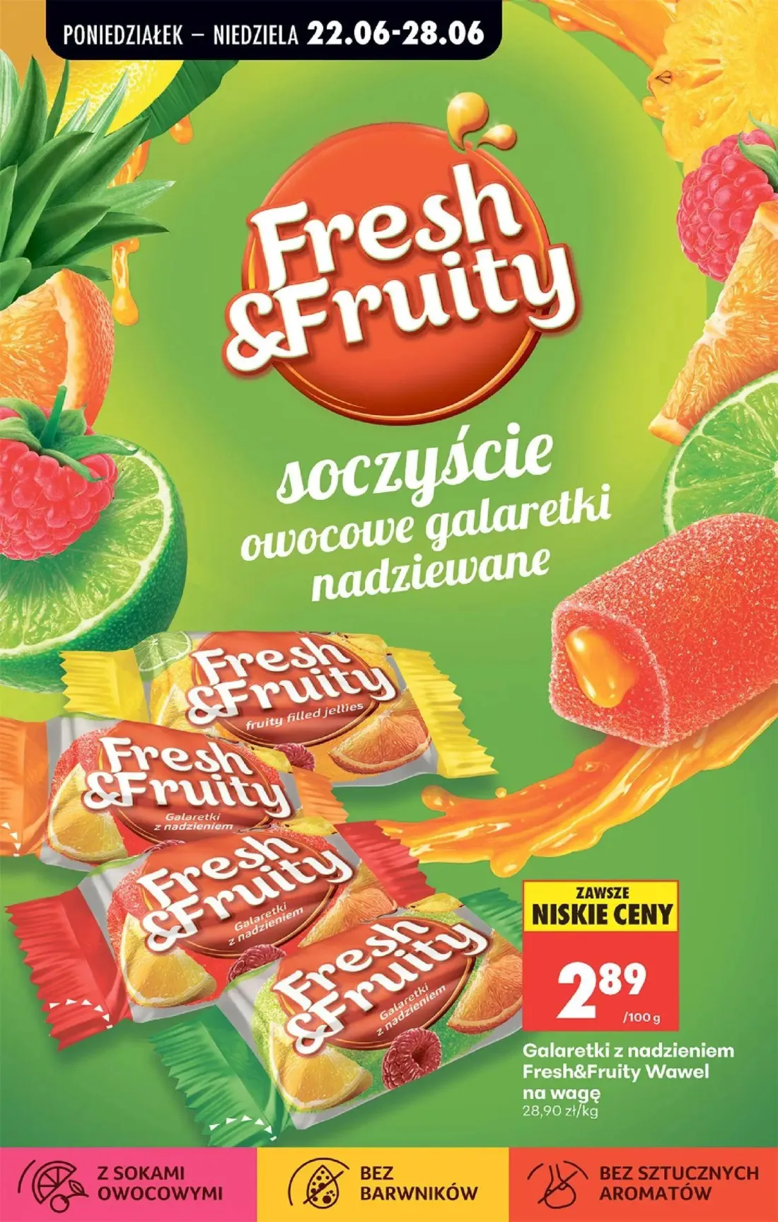 Biedronka gazetka, strona 78 z 96 — Galaretki z nadzieniem Fresh&Fruity Wawel
