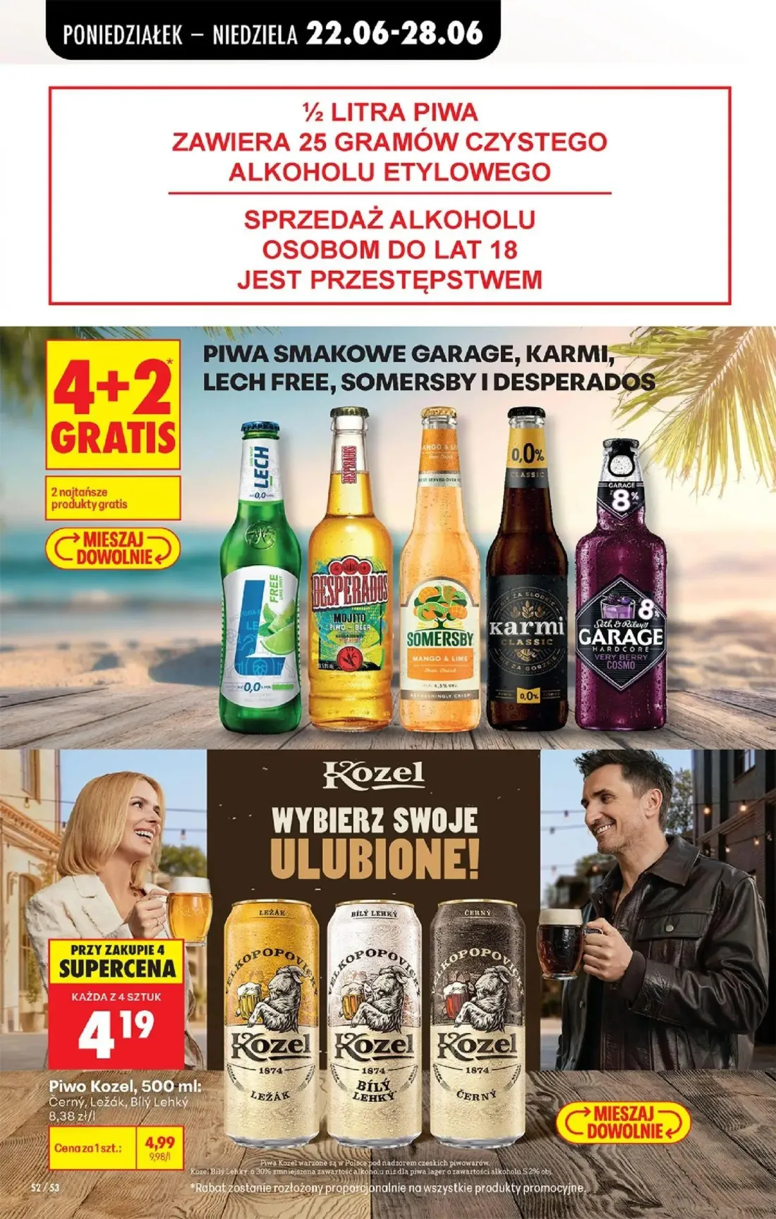 Biedronka gazetka, strona 80 z 96 — Piwo Kozel, Černý, Ležák, Bílý Lehký