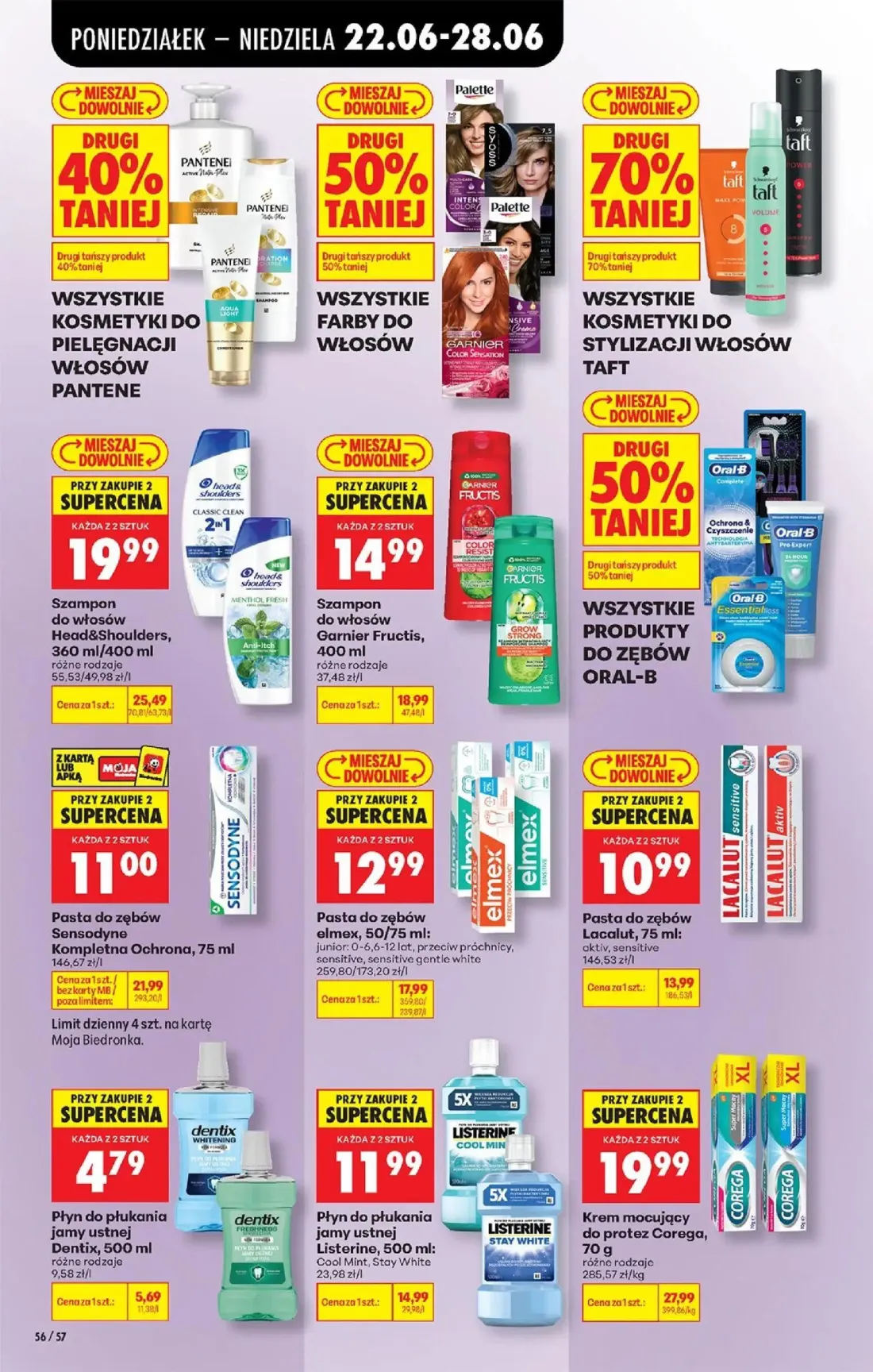 Biedronka gazetka, strona 84 z 96 — Pasta do zębów Sensodyne Kompletna Ochrona, Krem mocujący do protez Corega, Szampon do w…