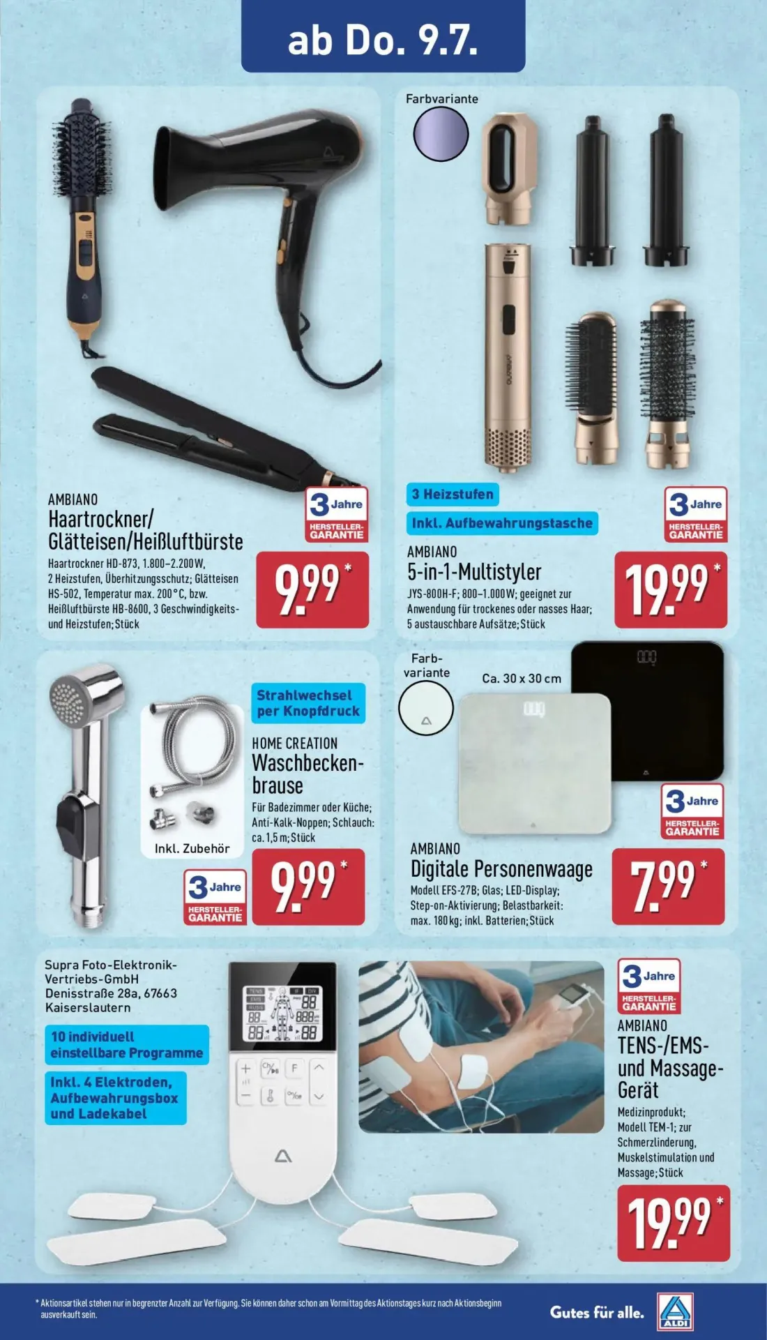 Aldi Nord Prospekt, Seite 12 von 15 — AMBIANO Haartrockner/Glätteisen/Heißluftbürste, AMBIANO 5-in-1-Multistyler, AMBIANO Di…