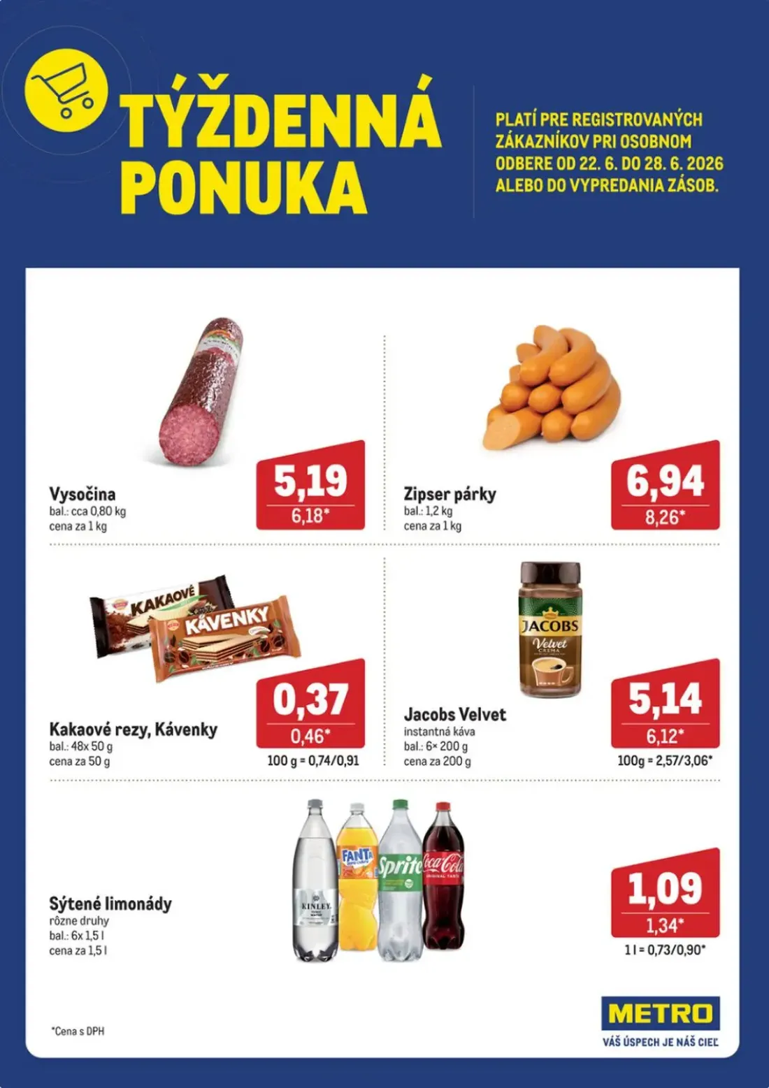 Metro leták, strana 2 z 2 — Zipser párky, Vysočina, Jacobs Velvet