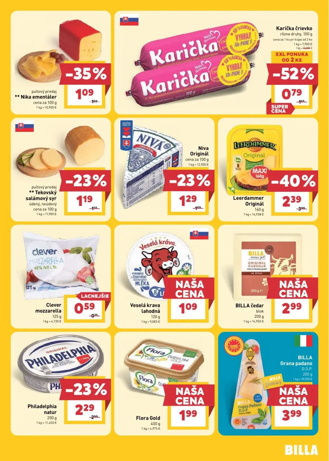 Billa leták, strana 9 z 29 — BILLA Grana padano