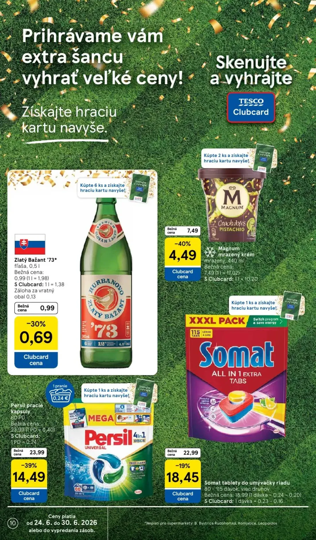 Tesco Supermarket leták, strana 10 z 33 — Zlatý Bažant '73*