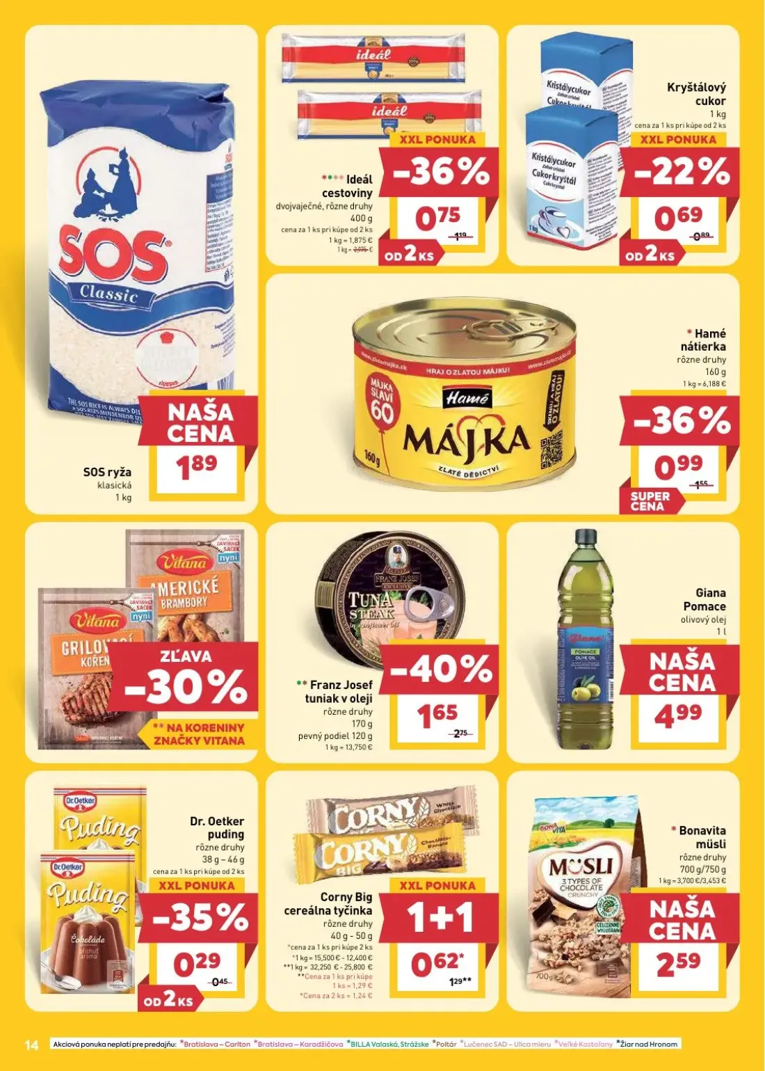 Billa leták, strana 14 z 29 — Bonavita müsli rôzne druhy