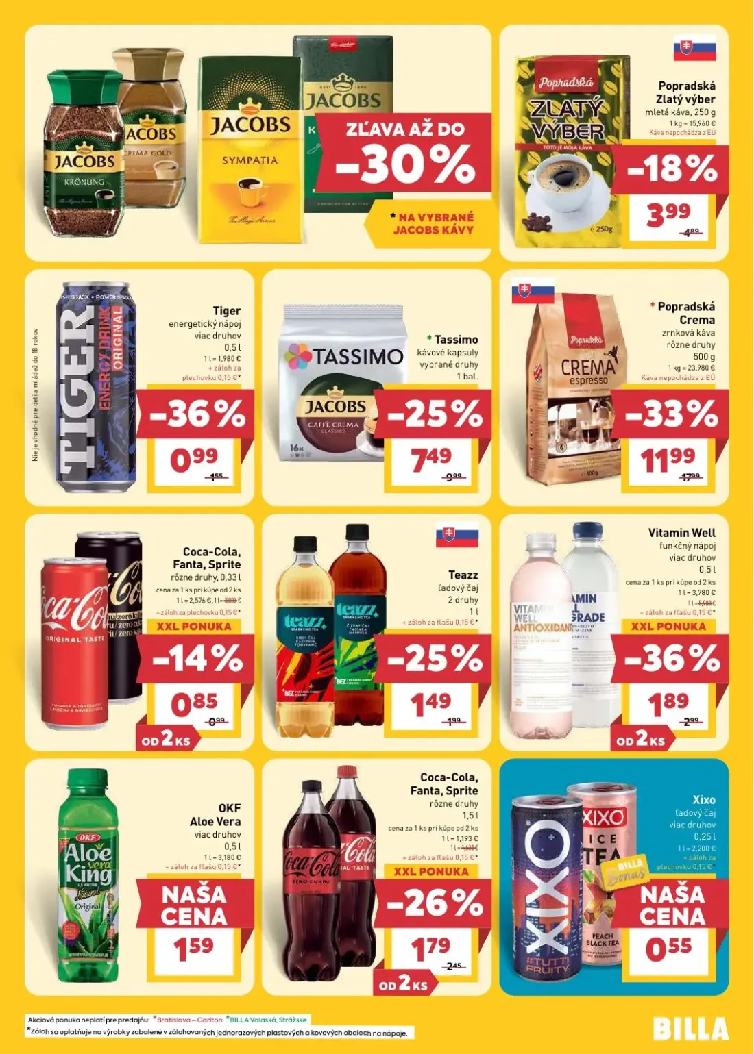 Billa leták, strana 19 z 29 — Vitamin Well funkčný nápoj, Coca-Cola, Fanta, Sprite, Teazz ľadový čaj