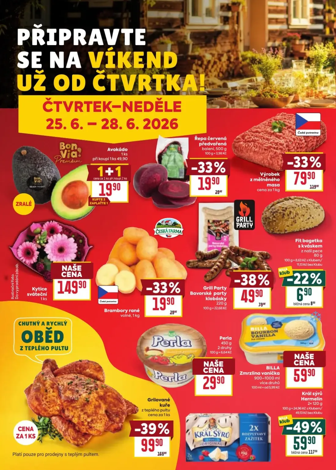 Billa leták, strana 28 z 35 — Grill Party Bavorské party klobásky, BILLA Zmrzlina vanička