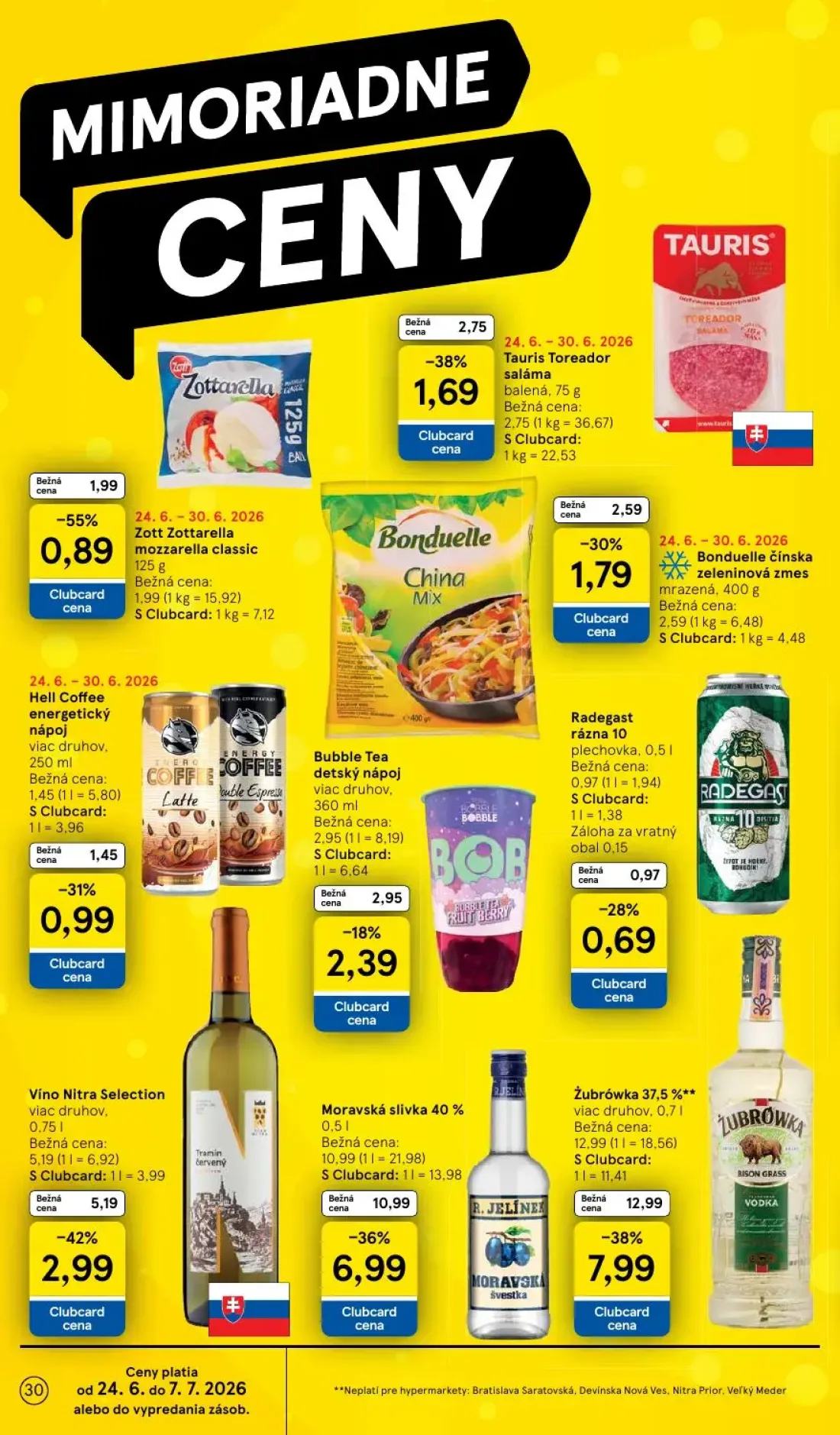 Tesco leták, strana 30 z 51 — Bubble Tea detský nápoj, Radegast rázna 10