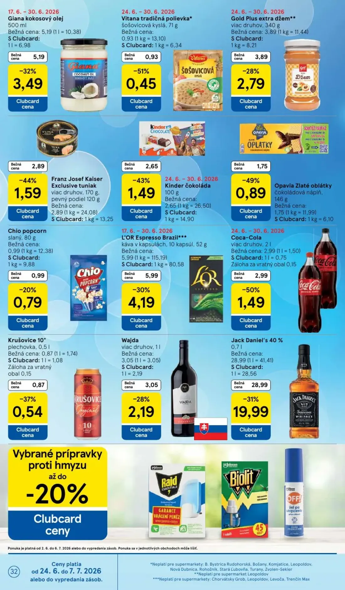 Tesco Supermarket leták, strana 32 z 33 — L'OR Espresso Brazil káva v kapsulách, Giana kokosový olej, Coca-Cola