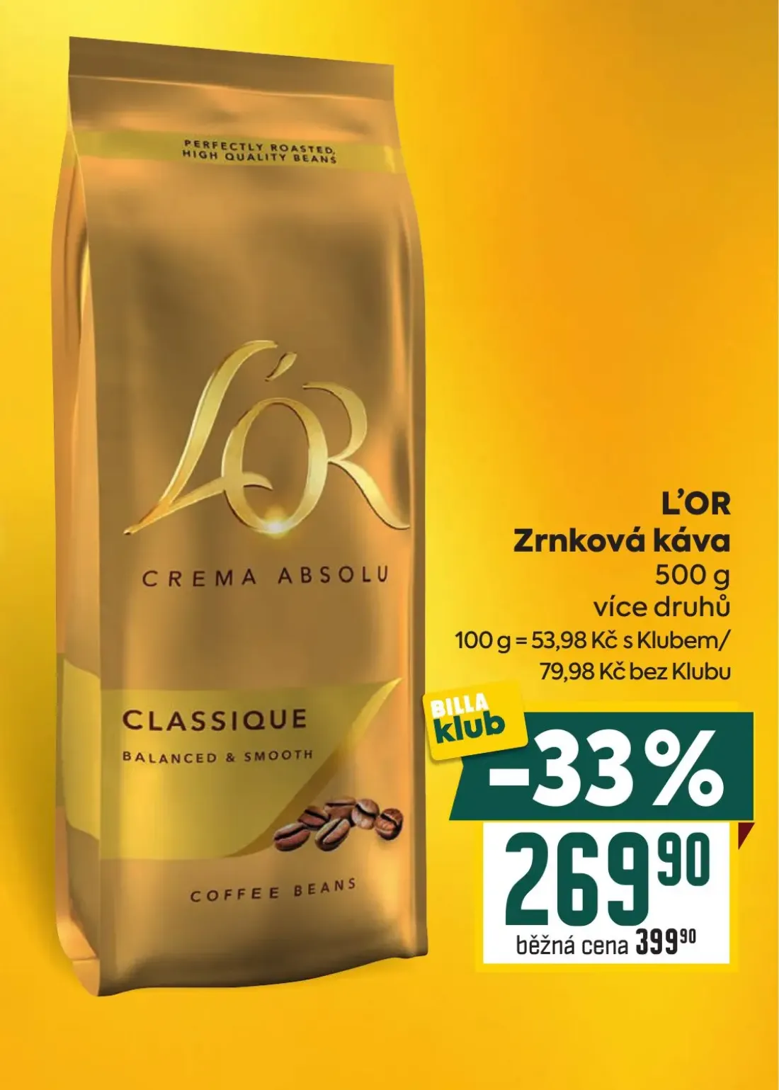 Billa leták, strana 33 z 35 — Zrnková káva L'OR Crema Absolu Classique
