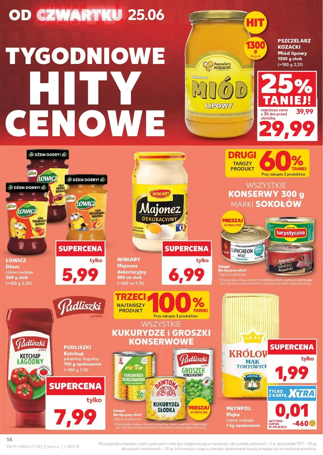 Kaufland gazetka, strona 14 z 64 — Pszczelarz KOZACKI Miód lipowy, ŁOWICZ Dżem
