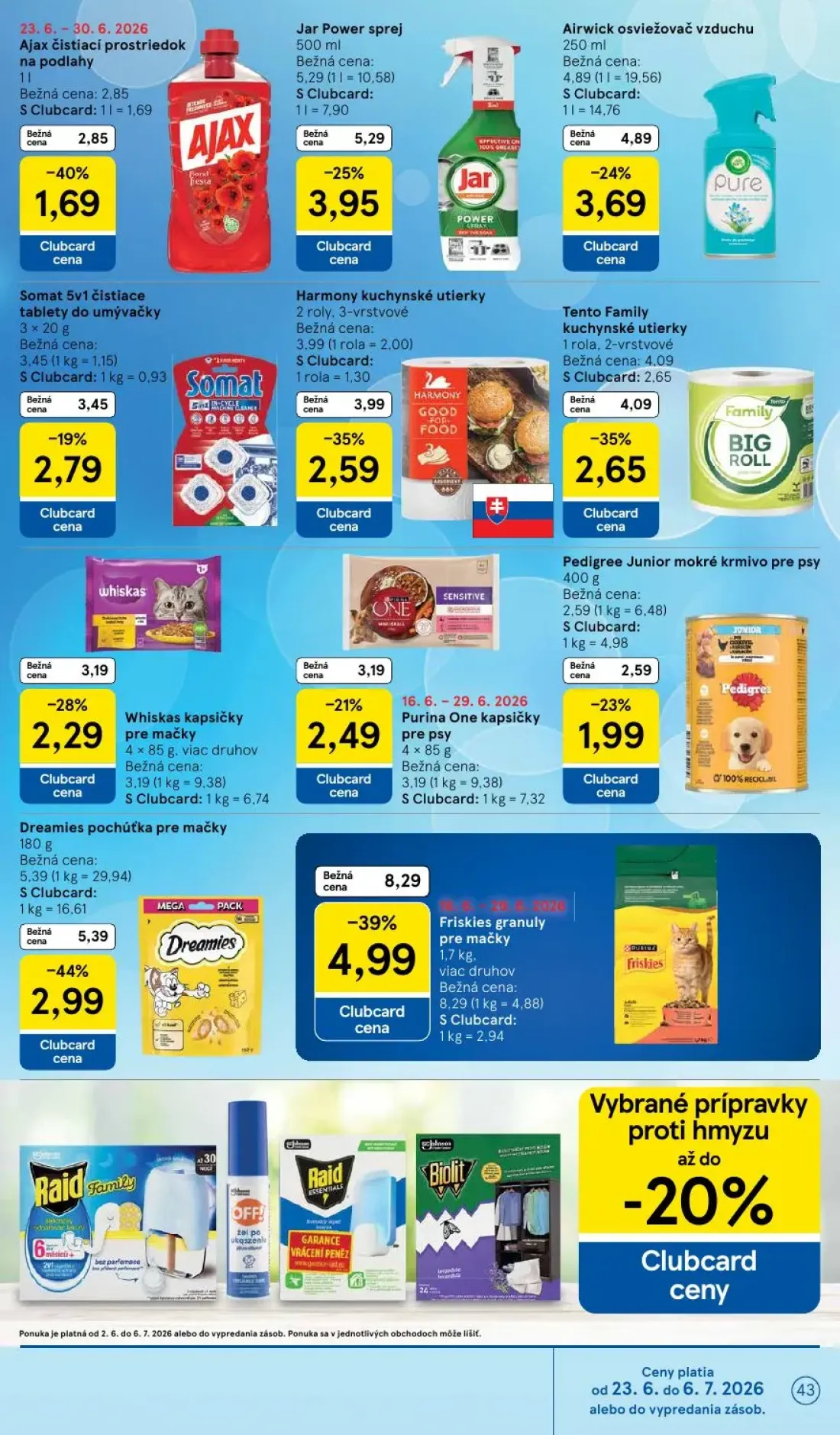 Tesco leták, strana 43 z 51 — Tento Family kuchynské utierky, Harmony kuchynské utierky, Jar Power sprej