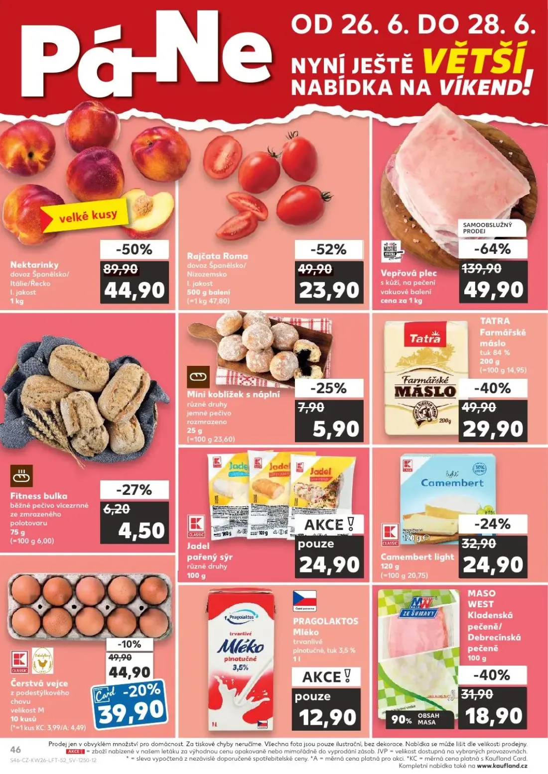 Kaufland leták, strana 46 z 54 — TATRA Farmářské máslo, Čerstvá vejce, Fitness bulka