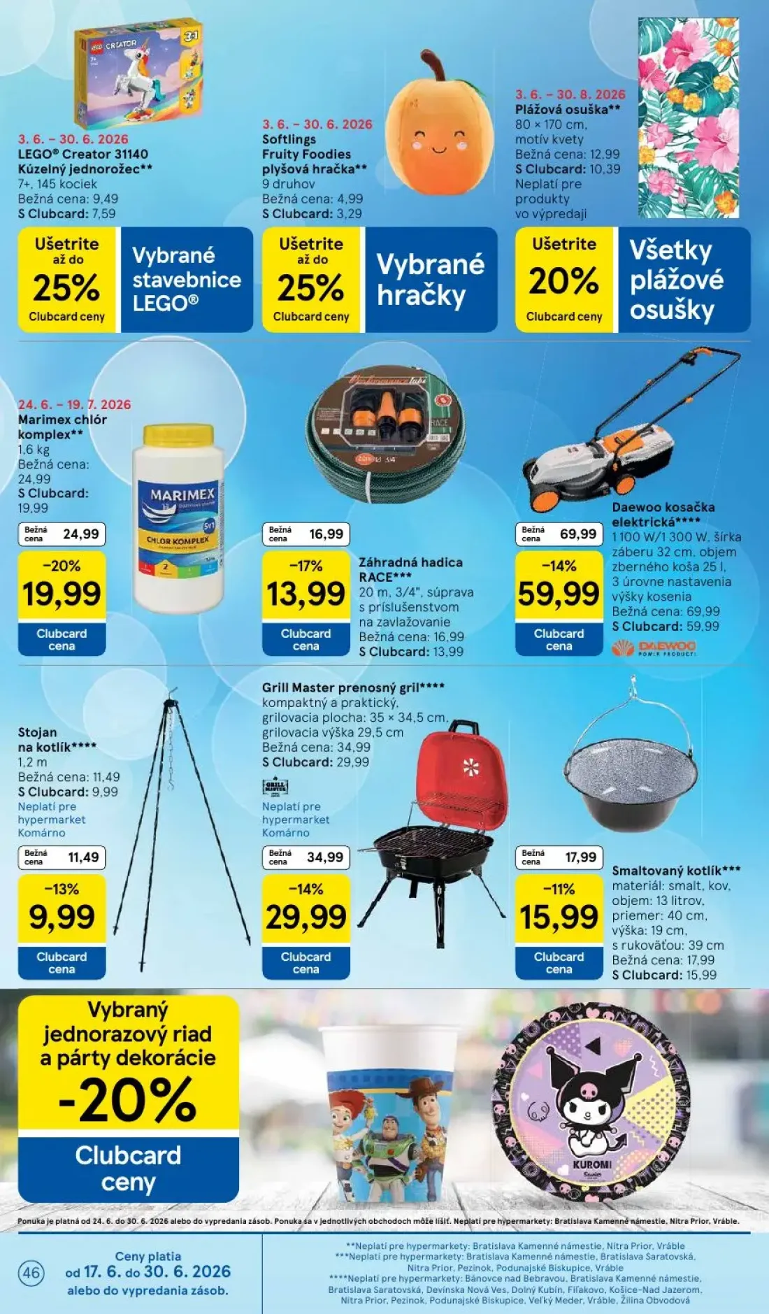 Tesco leták, strana 46 z 51 — Grill Master prenosný gril, Smaltovaný kotlík, LEGO® Creator 31140 Kúzelný jednorožec