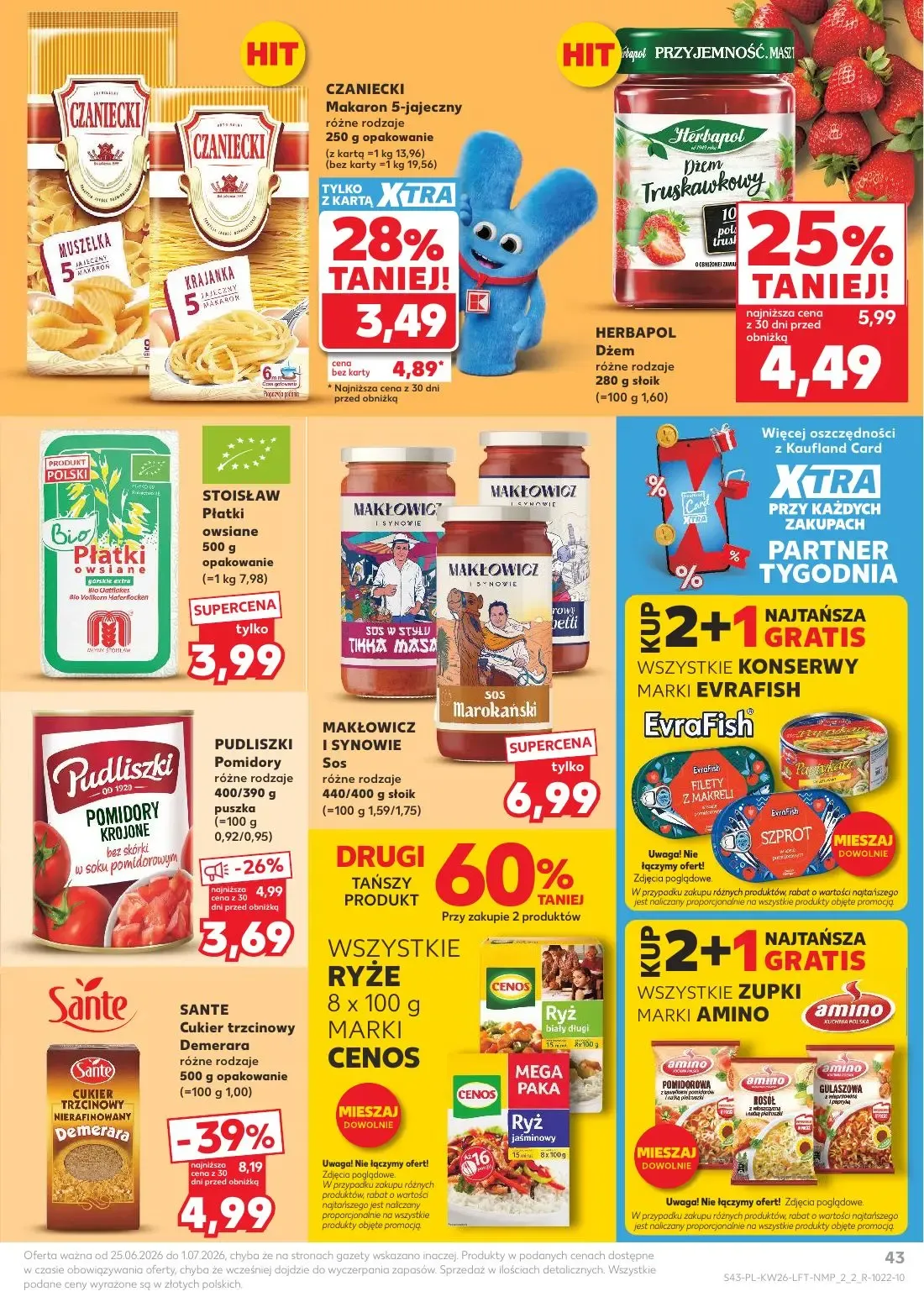 Kaufland gazetka, strona 43 z 64 — HERBAPOL Dżem Truskawkowy, STOISŁAW Płatki owsiane