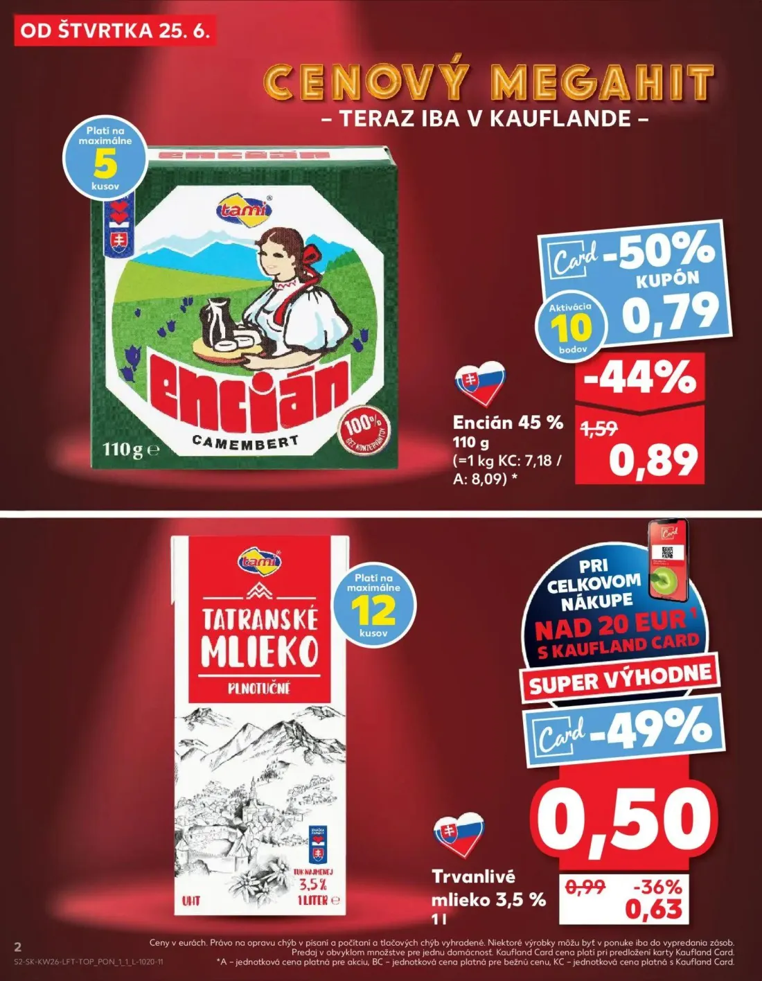 Kaufland leták, strana 2 z 84 — Encián, Tatranské mlieko