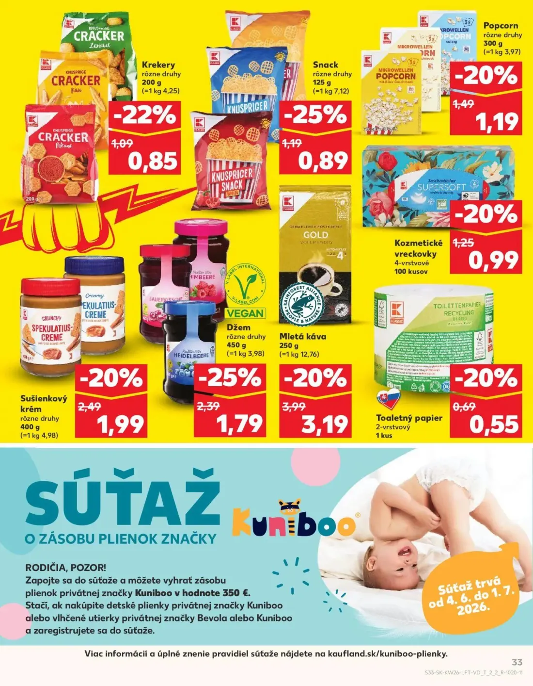 Kaufland leták, strana 33 z 84 — Mletá káva, Snack, Popcorn