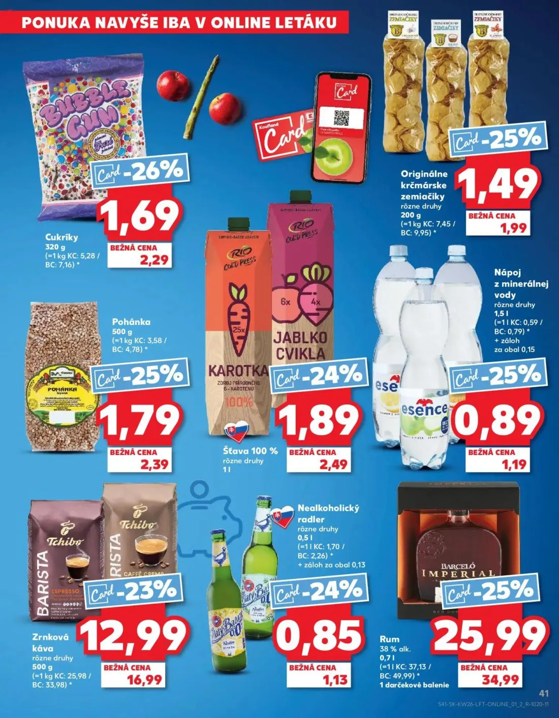 Kaufland leták, strana 41 z 84 — Zrnková káva, Nápoj z minerálnej vody
