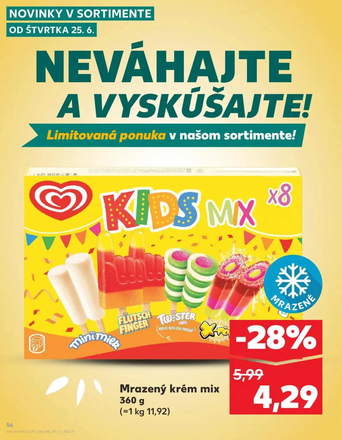 Kaufland leták, strana 56 z 84 — Mrazený krém mix