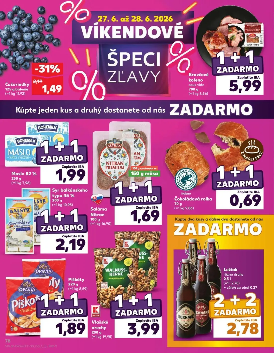 Kaufland leták, strana 78 z 84 — Čučoriedky, Piškóty Tradičné
