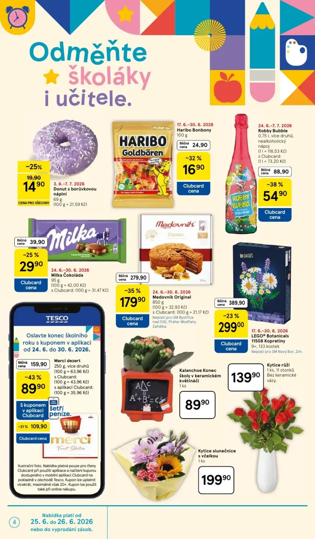 Tesco Supermarket leták, strana 4 z 10 — Merci dezert, Robby Bubble, Milka Čokoláda