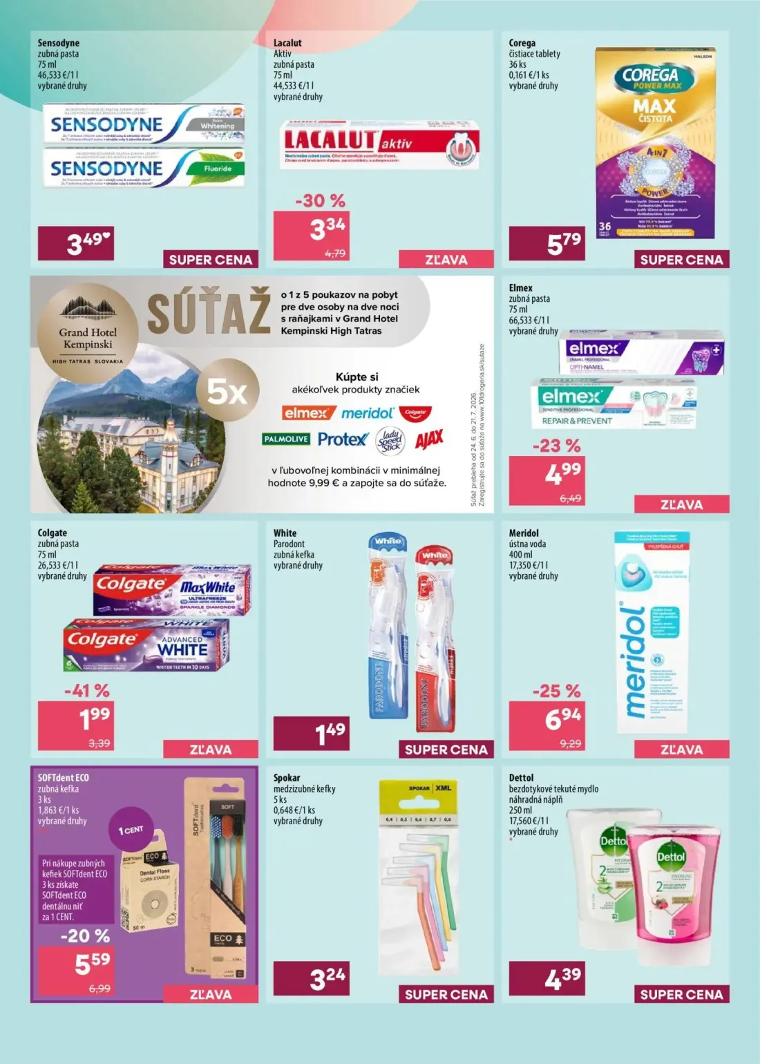 101 Drogerie leták, strana 2 z 16 — Meridol ústna voda, Elmex zubná pasta, Lacalut aktiv zubná pasta
