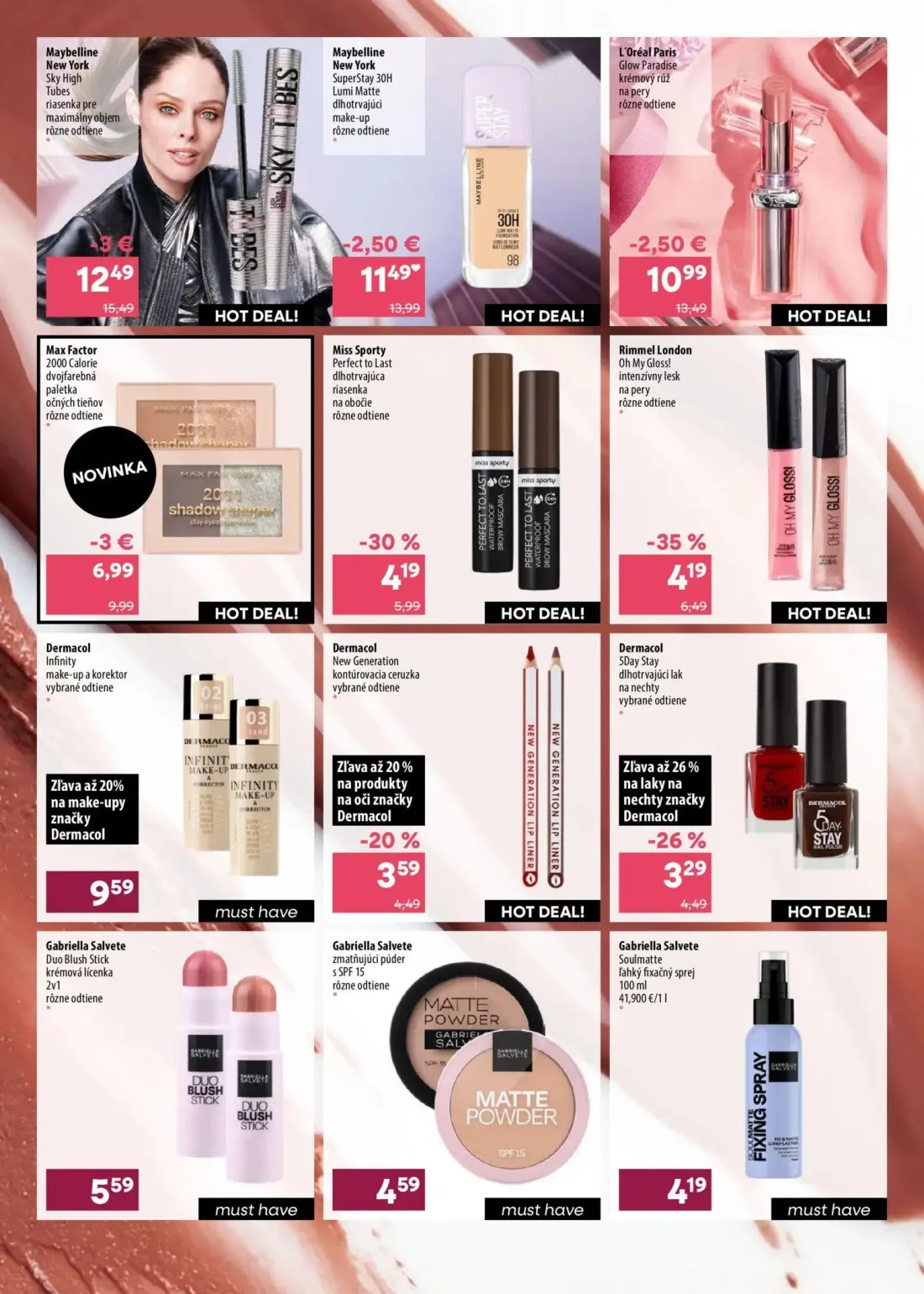 101 Drogerie leták, strana 11 z 16 — Maybelline New York Sky High Tubes riasenka pre maximálny objem, Max Factor 2000 Calori…