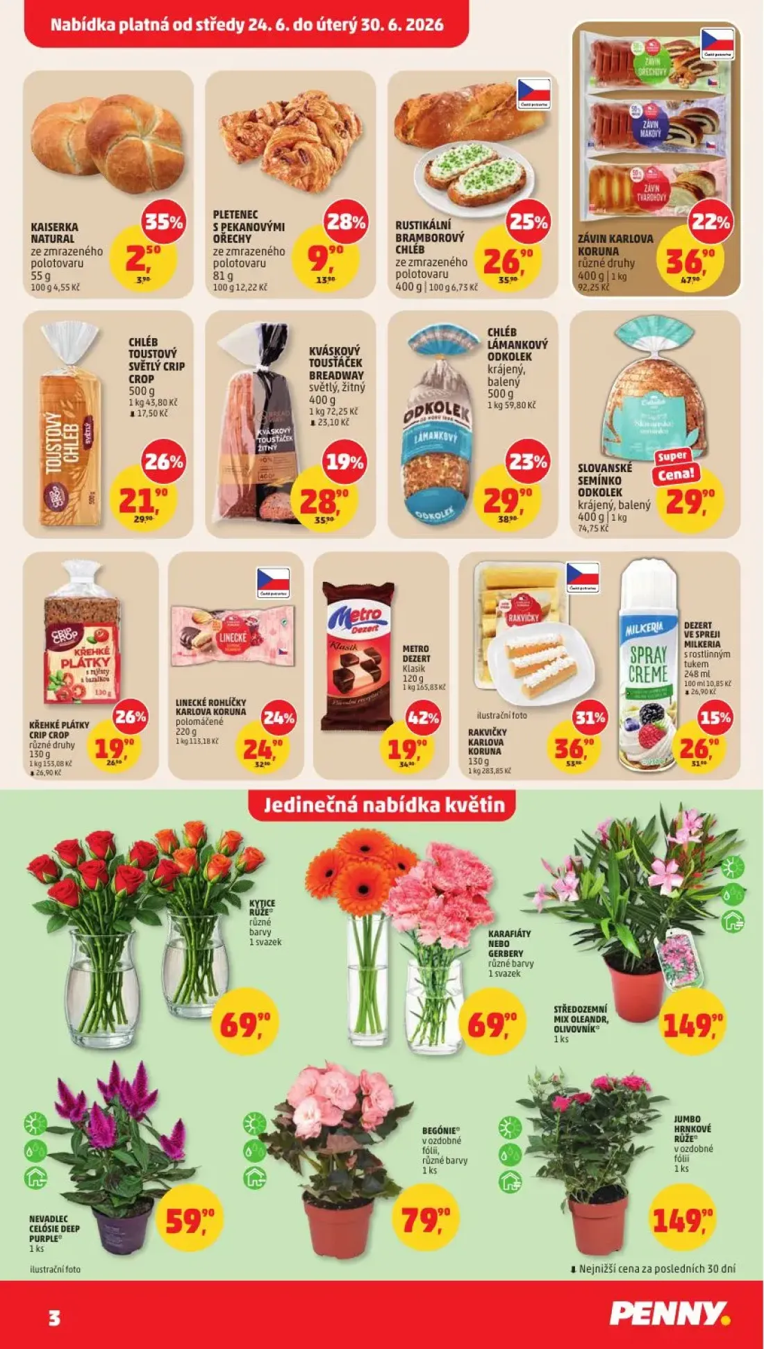 PENNY leták, strana 3 z 38 — RAKVIČKY KARLOVA KORUNA, METRO DEZERT Klasik, ZÁVIN KARLOVA KORUNA
