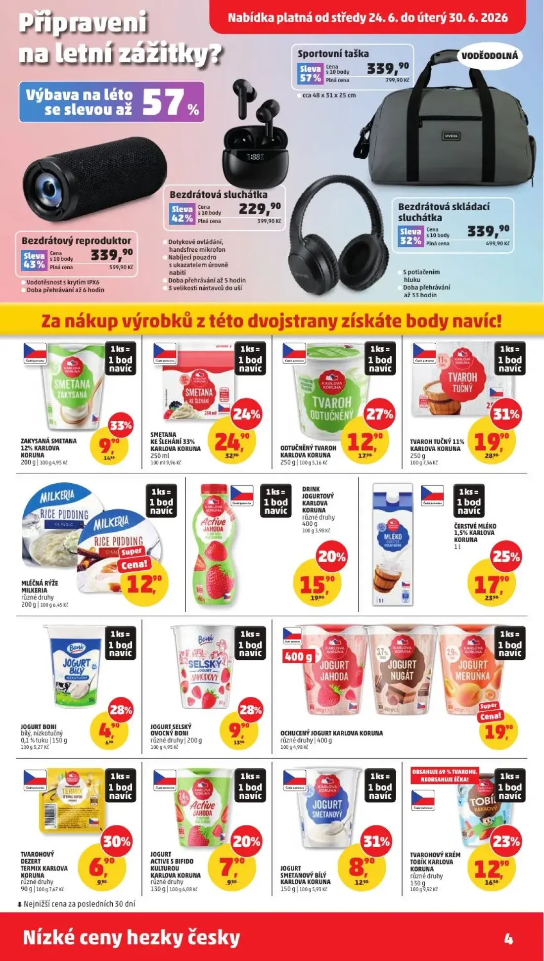 PENNY leták, strana 4 z 38 — TVAROH TUČNÝ 11% KARLOVA KORUNA, SMETANA KE ŠLEHÁNÍ 33% KARLOVA KORUNA, ČERSTVÉ MLÉKO 1,5% KARL…