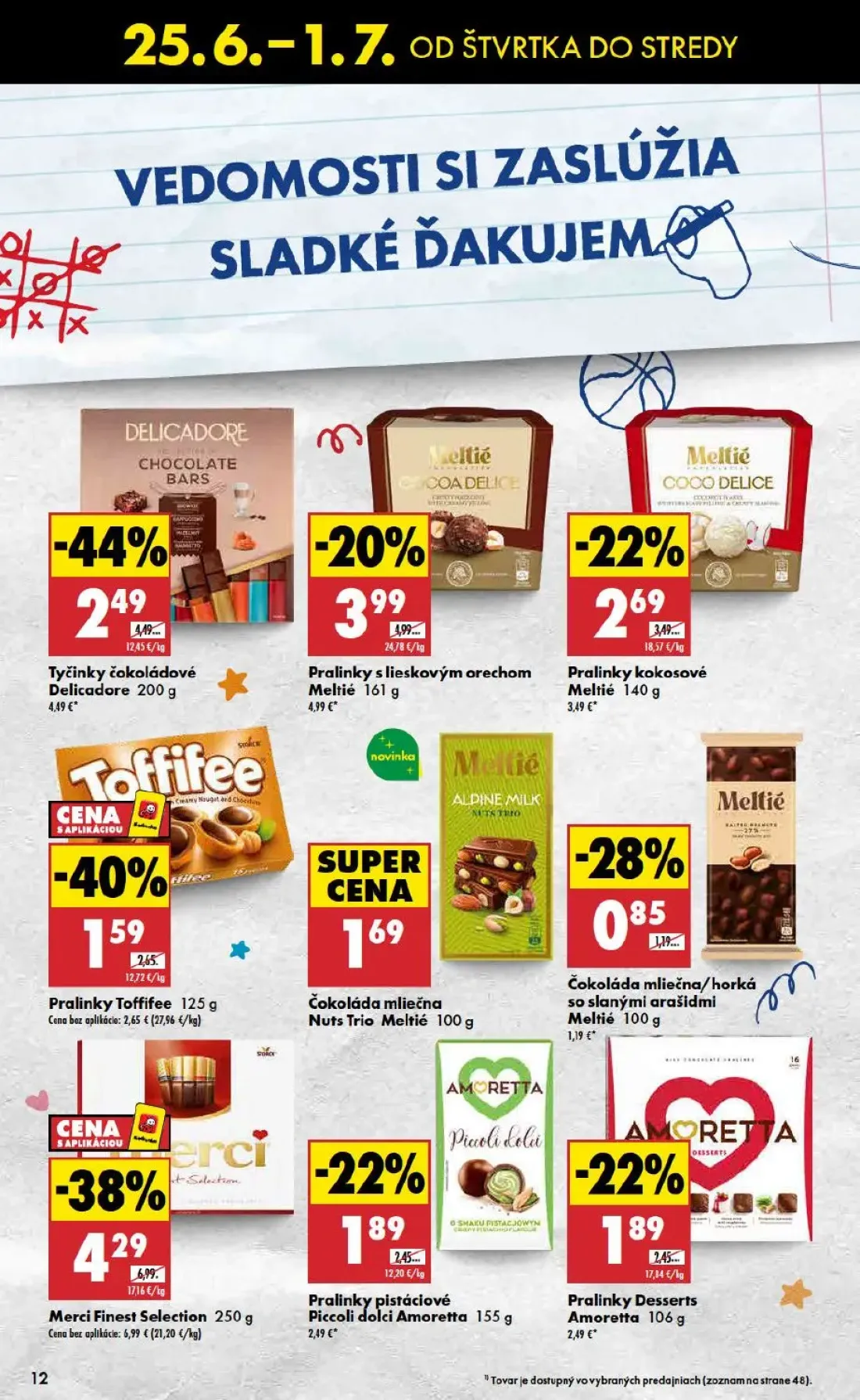 Biedronka leták, strana 12 z 48 — Merci Finest Selection, Tyčinky čokoládové Delicadore, Pralinky Toffifee