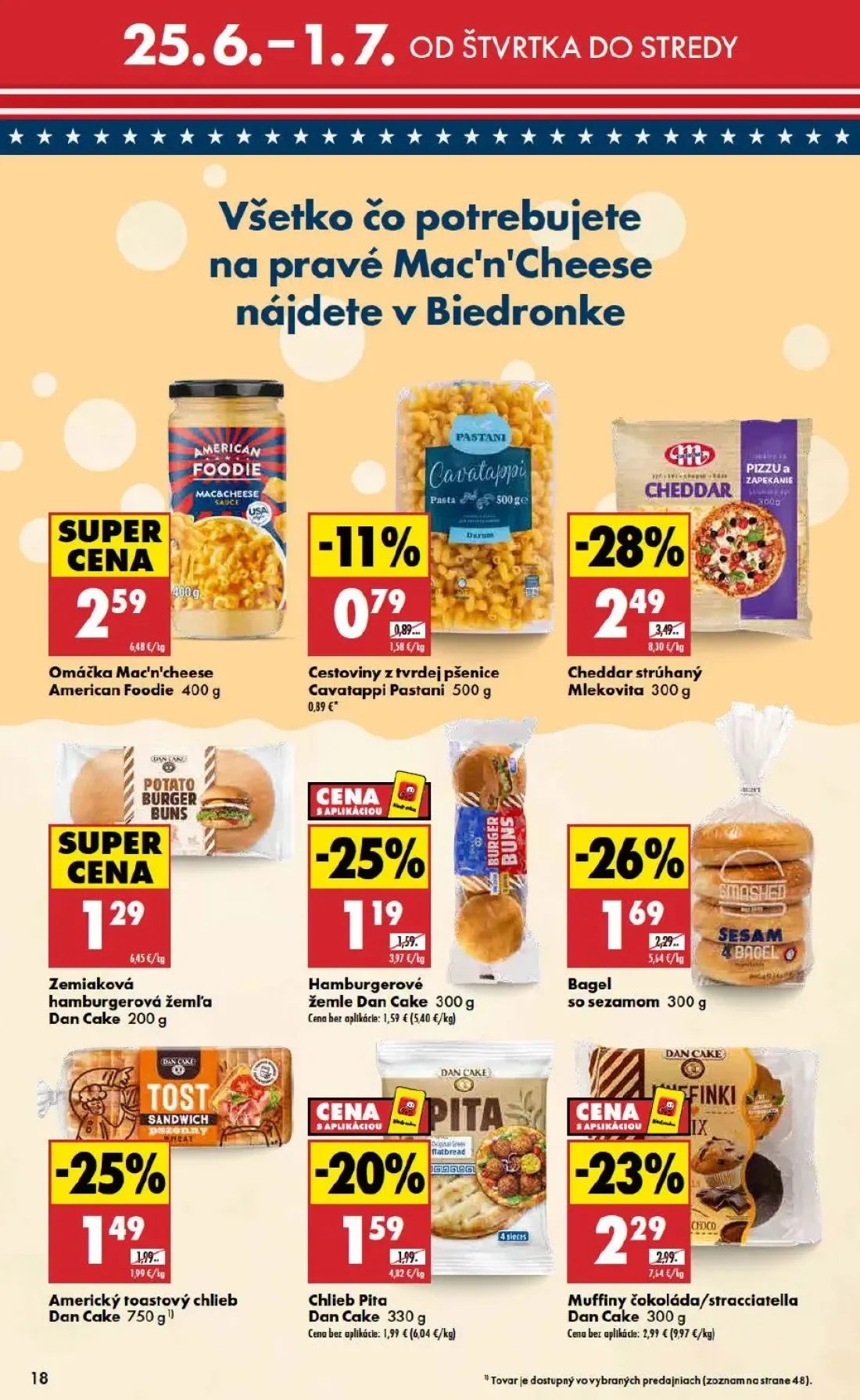 Biedronka leták, strana 18 z 48 — Hamburgerové žemle Dan Cake, Zemiaková hamburgerová žemľa Dan Cake