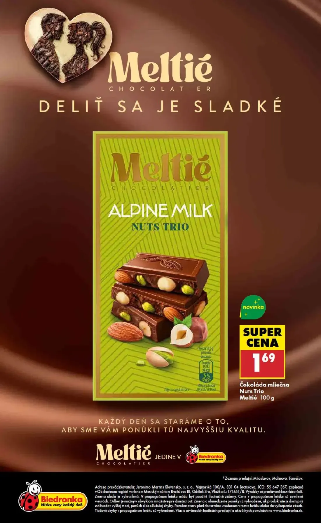 Biedronka leták, strana 48 z 48 — Čokoláda mliečna Nuts Trio Meltié