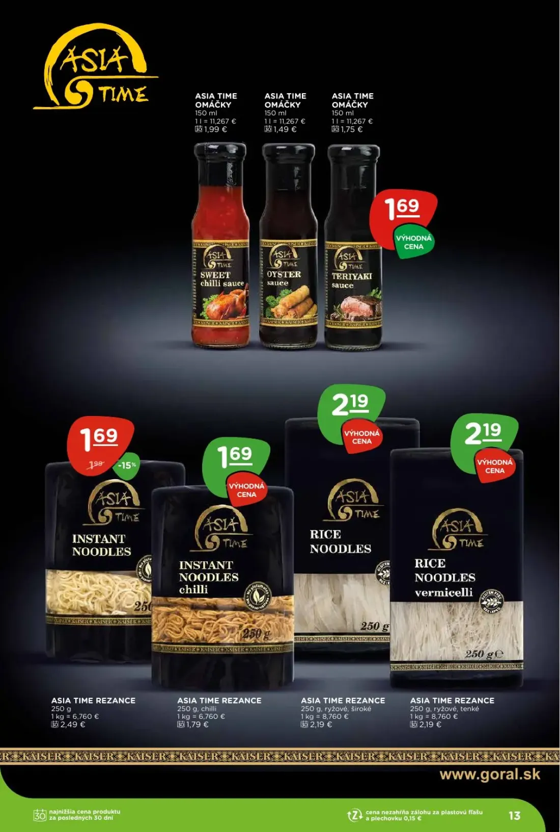 Terno leták, strana 13 z 26 — ASIA TIME REZANCE INSTANT NOODLES, ASIA TIME REZANCE INSTANT NOODLES chilli, ASIA TIME OMÁČKY …