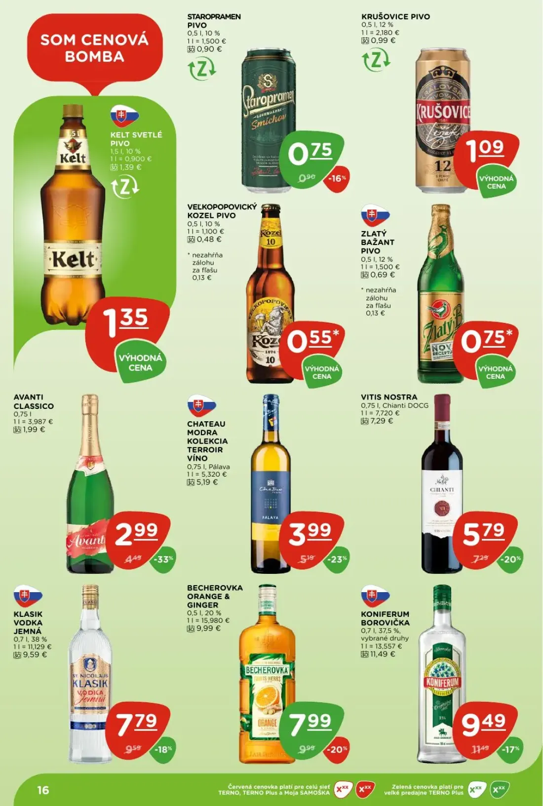 Terno leták, strana 16 z 26 — BECHEROVKA ORANGE & GINGER, KONIFERUM BOROVIČKA, KLASIK VODKA JEMNÁ