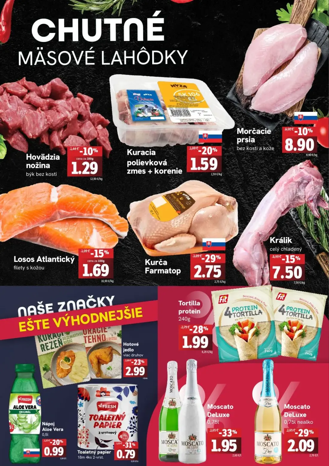 Fresh leták, strana 2 z 4 — Kurča Farmatop, Morčacie prsia bez kosti a kože, Hotové jedlo viac druhov