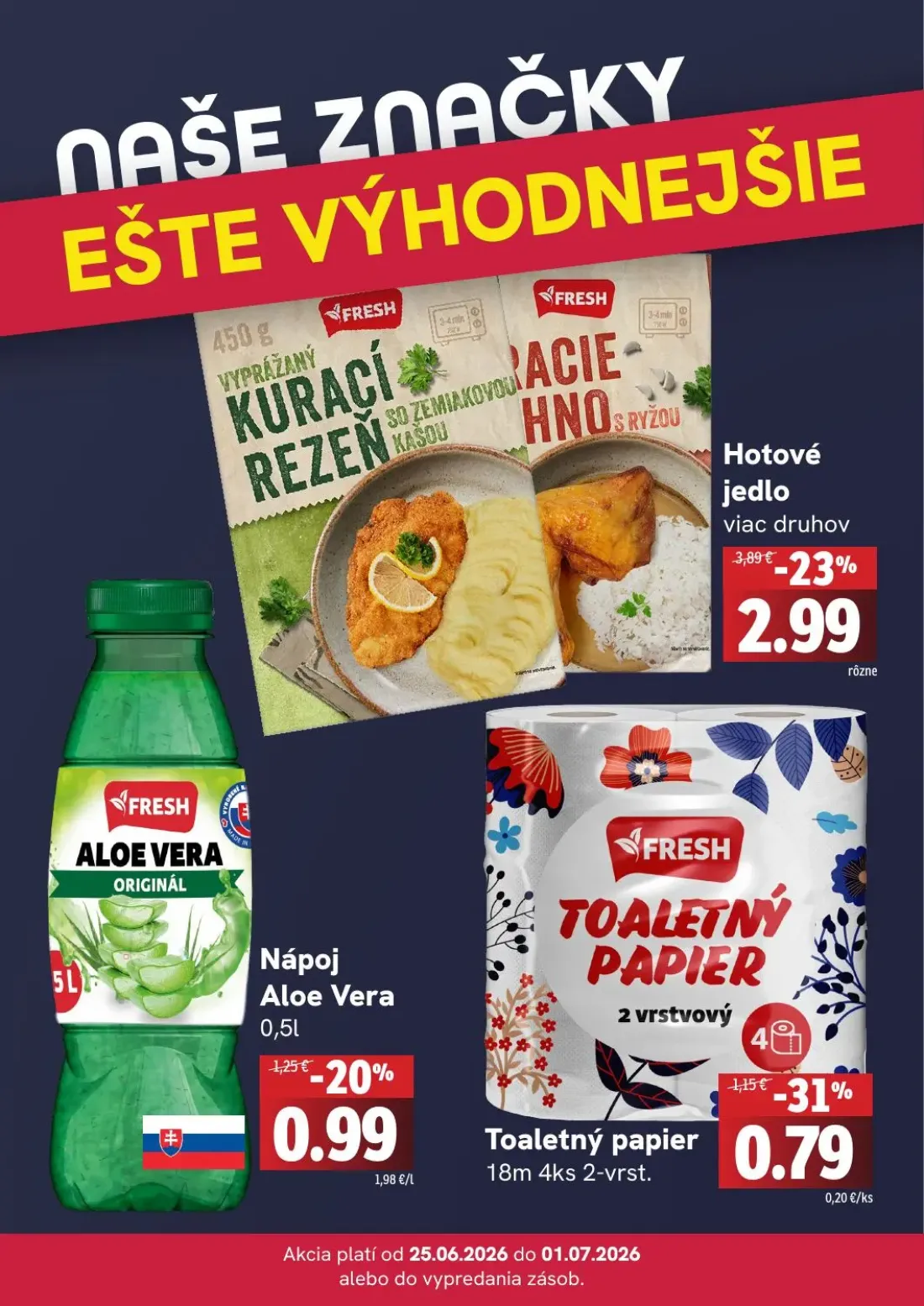 Fresh leták, strana 4 z 4 — Hotové jedlo, Nápoj Aloe Vera