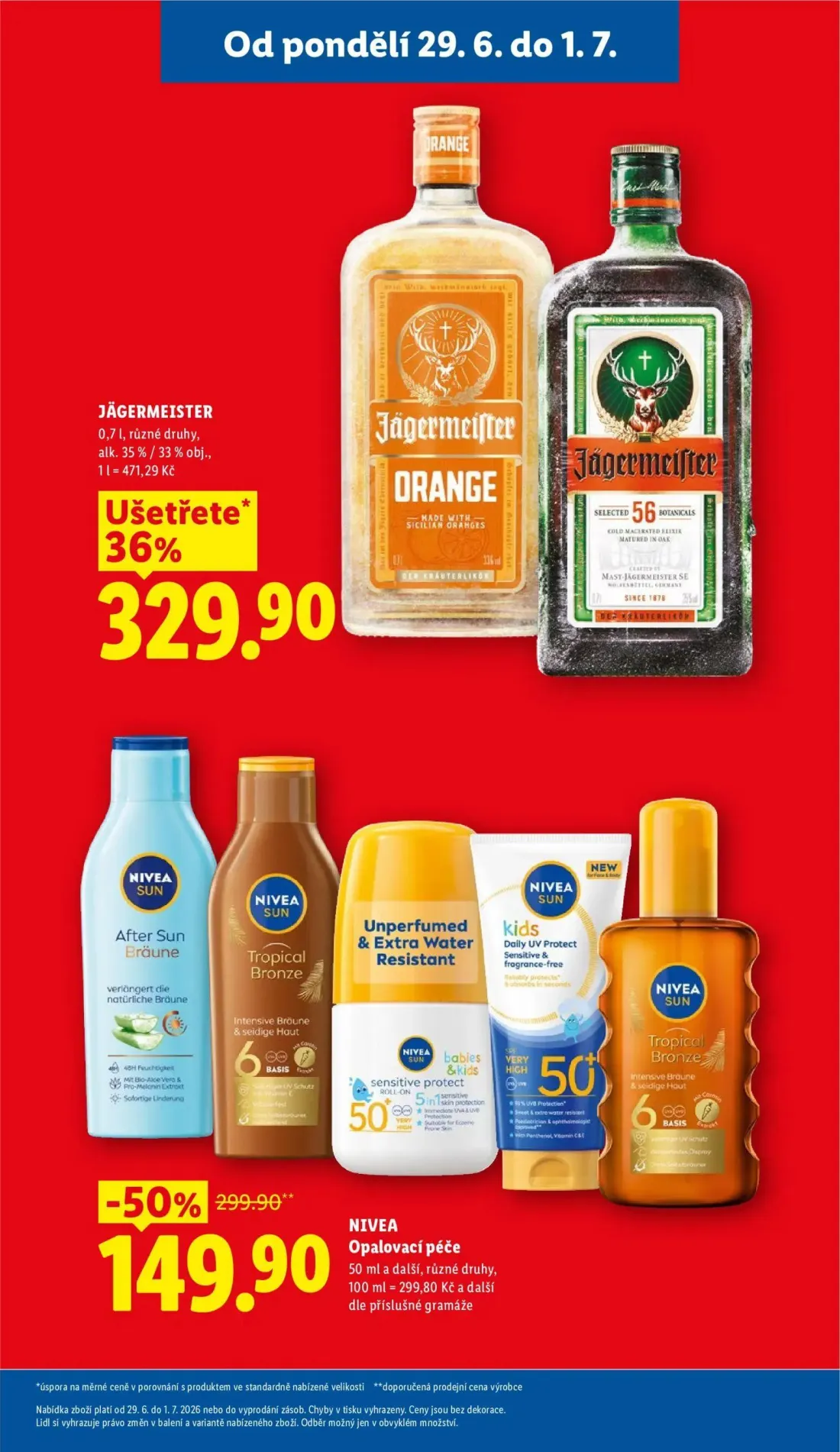 Lidl leták, strana 7 z 58 — NIVEA Opalovací péče, JÄGERMEISTER