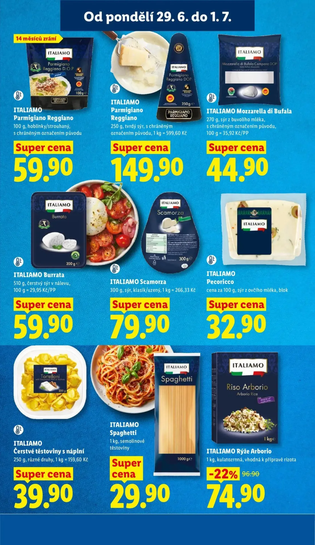 Lidl leták, strana 17 z 58 — ITALIAMO Rýže Arborio, ITALIAMO Parmigiano Reggiano, ITALIAMO Parmigiano Reggiano
