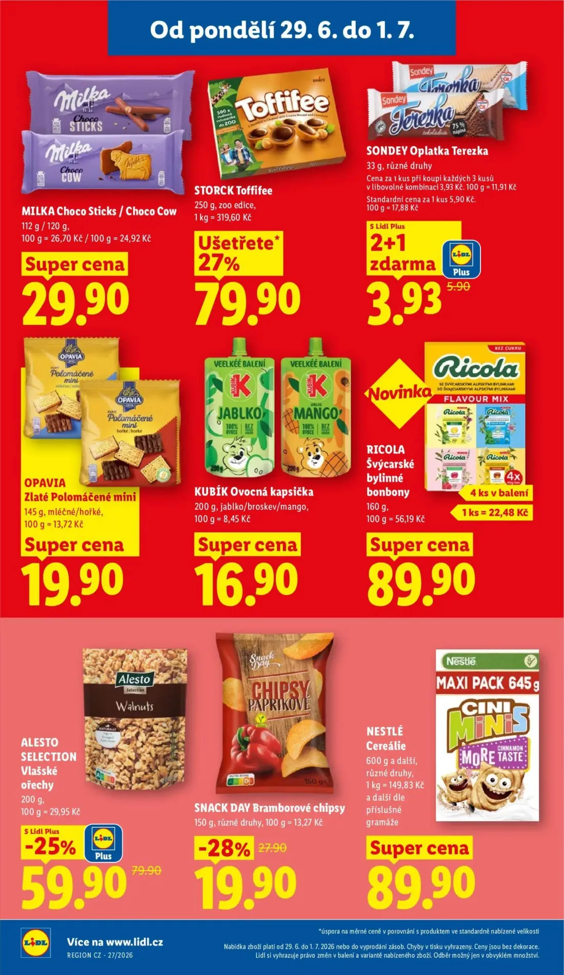 Lidl leták, strana 24 z 58 — ALESTO SELECTION Vlašské ořechy, SNACK DAY Bramborové chipsy, SONDEY Oplatka Terezka