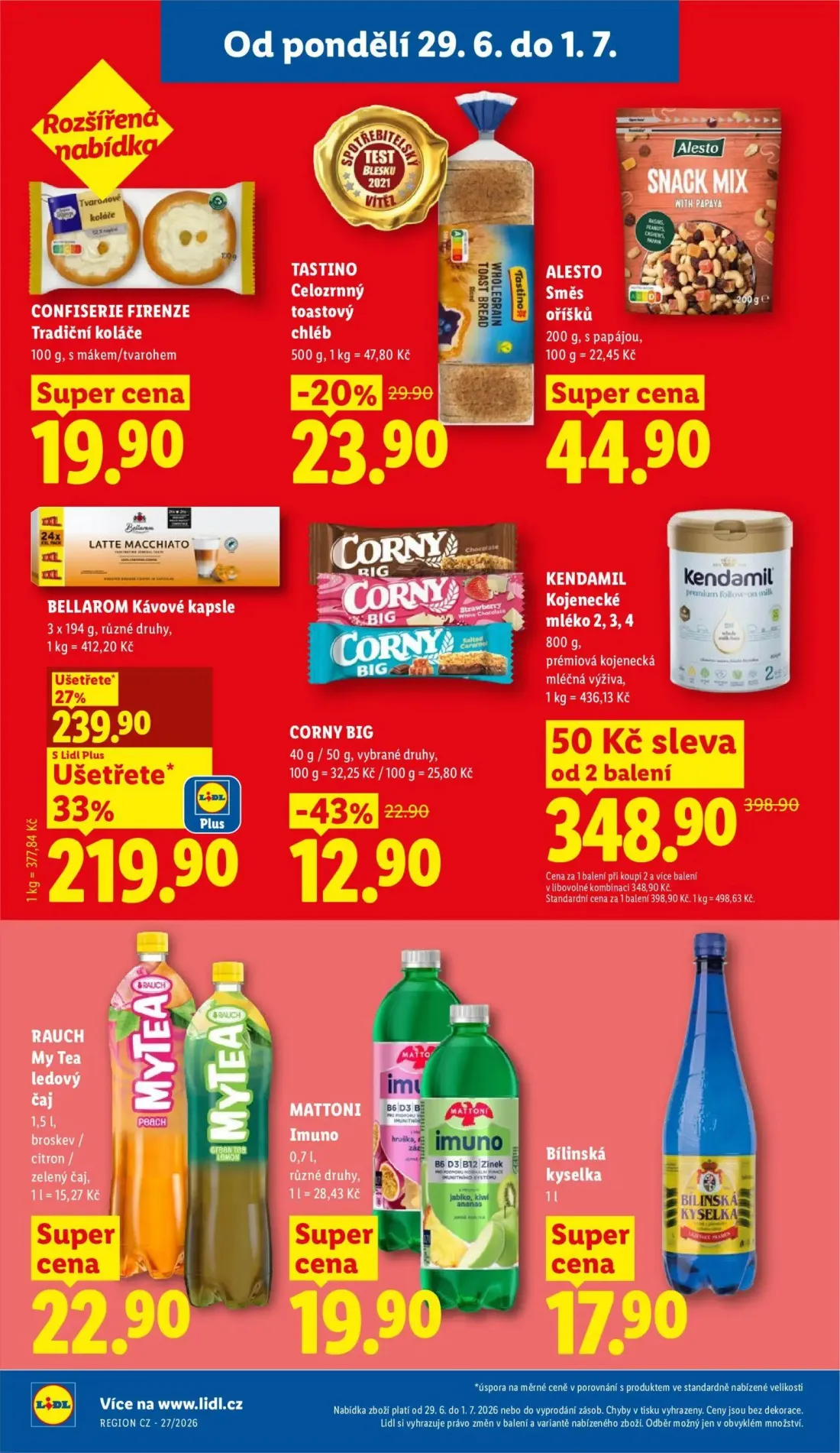 Lidl leták, strana 26 z 58 — BELLAROM Kávové kapsle, CORNY BIG, TASTINO Celozrnný toastový chléb