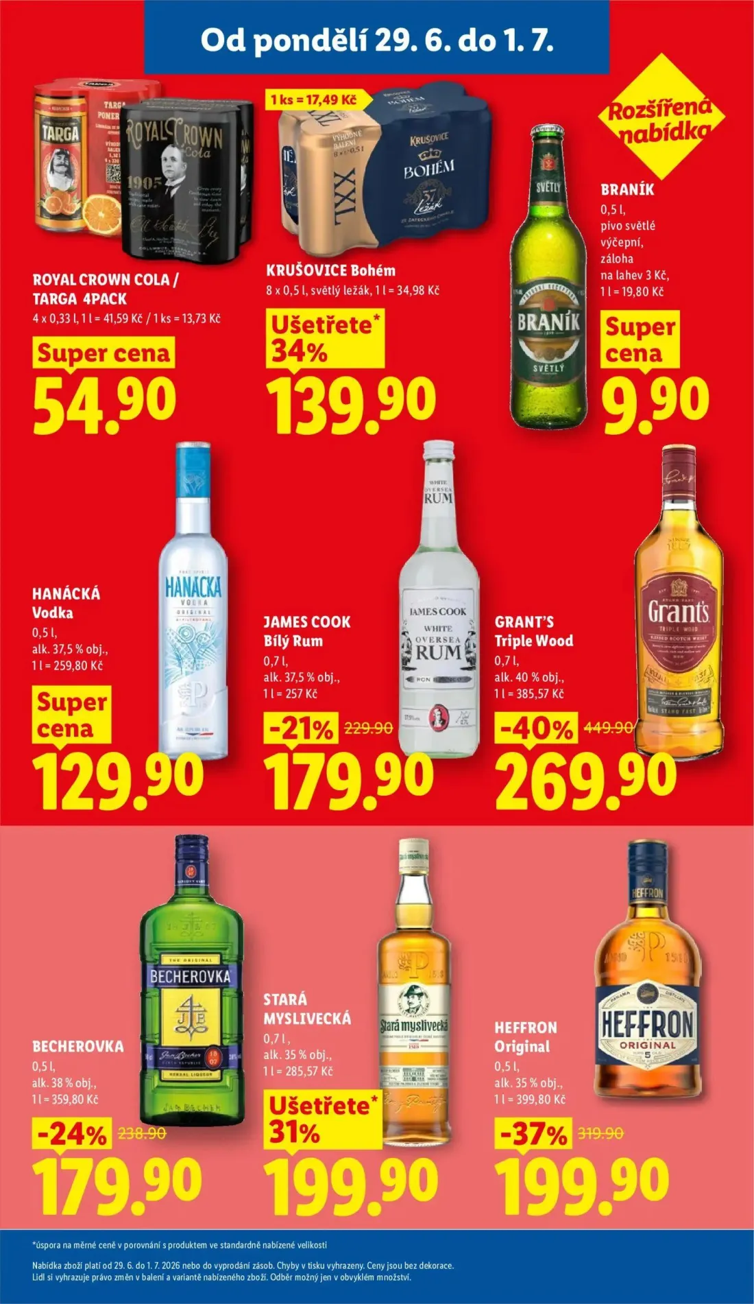 Lidl leták, strana 27 z 58 — GRANT'S Triple Wood, HEFFRON Original, BECHEROVKA
