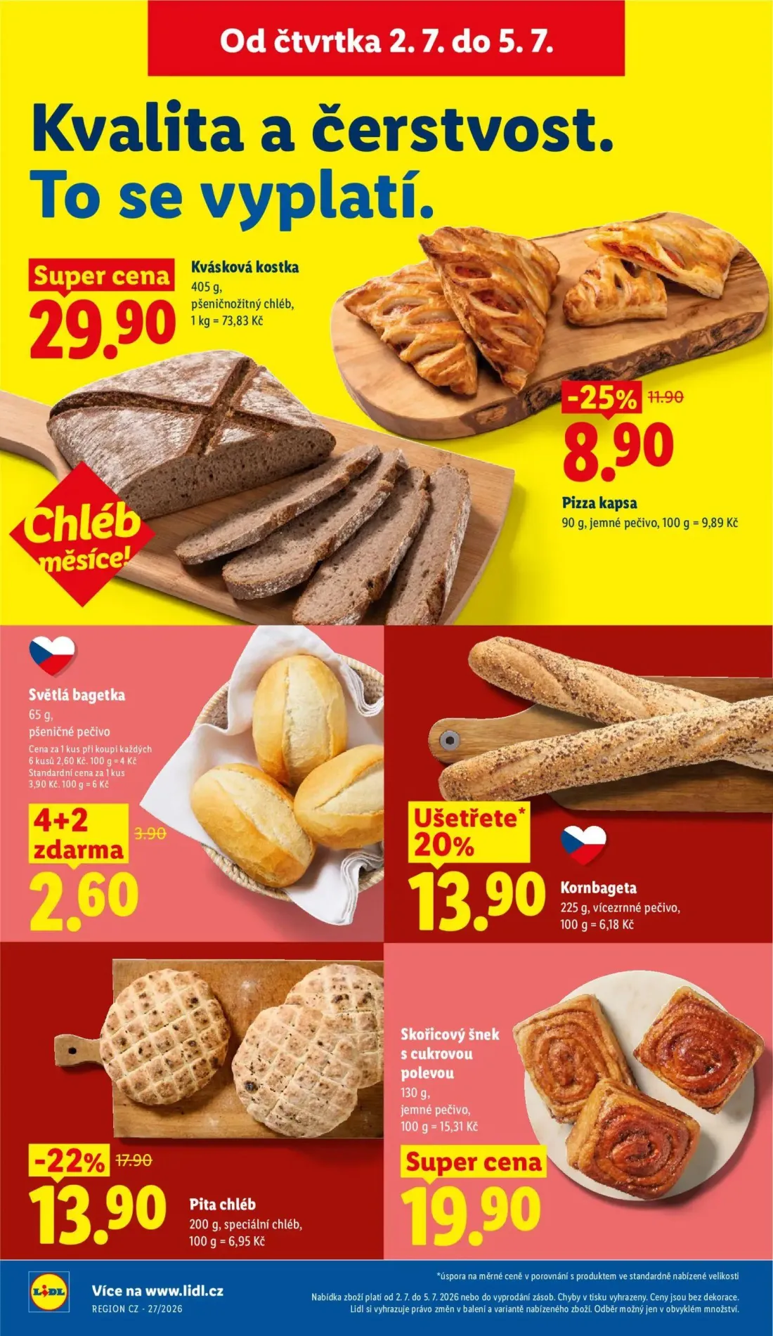 Lidl leták, strana 12 z 52 — Pita chléb, Pizza kapsa, Světlá bagetka