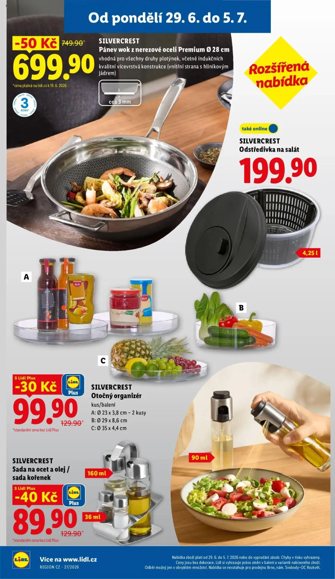 Lidl leták, strana 38 z 58 — Pánev wok z nerezové oceli Premium Ø 28 cm, Sada na ocet a olej / sada kořenek, Otočný organizér