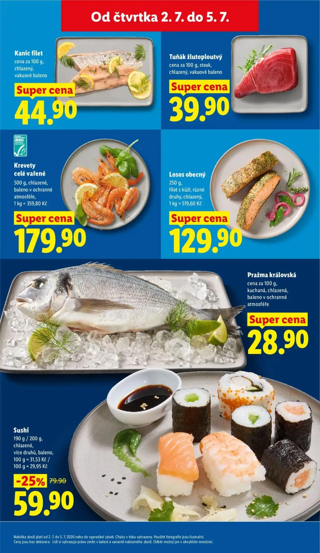 Lidl leták, strana 13 z 52 — Sushi, Kanic filet, Tuňák žlutoploutvý