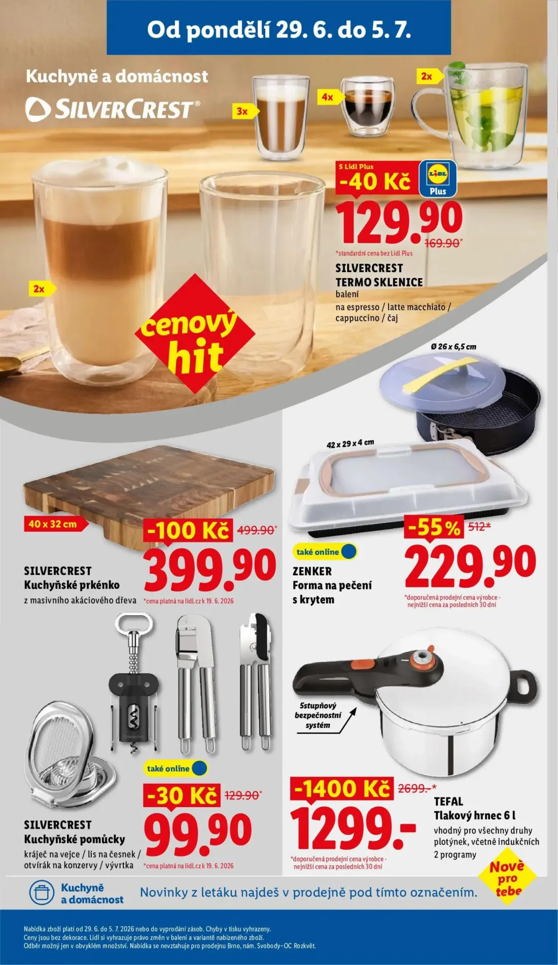 Lidl leták, strana 39 z 58 — TEFAL Tlakový hrnec, ZENKER Forma na pečení s krytem, SILVERCREST Kuchyňské prkénko