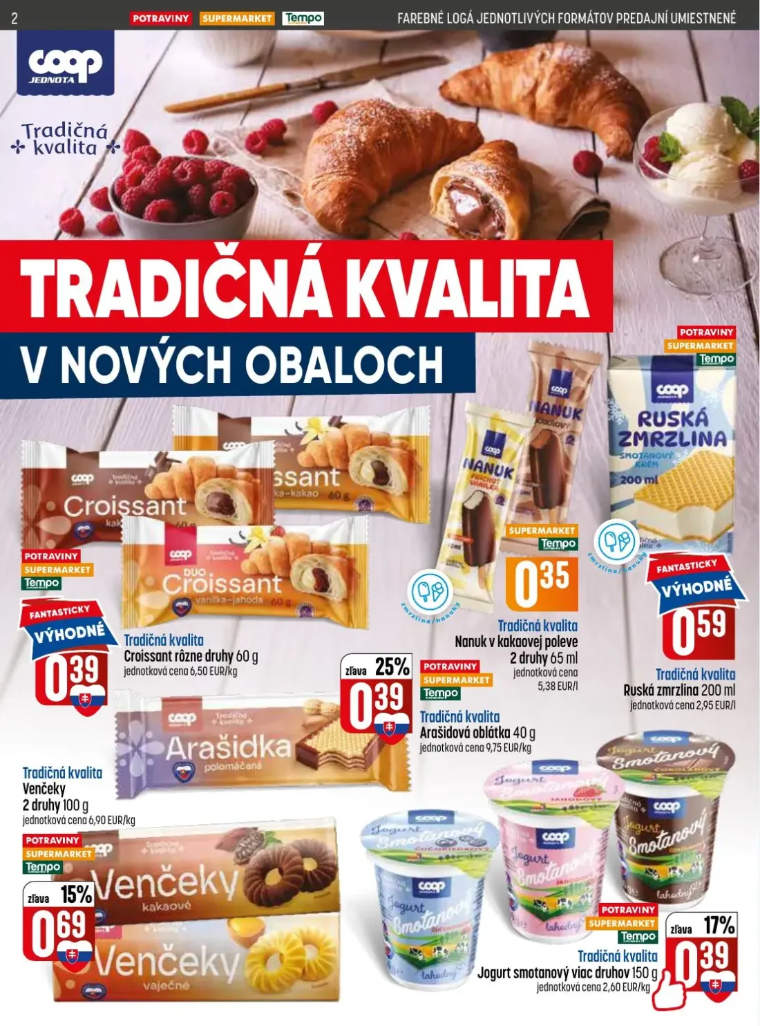 Coop Jednota leták, strana 2 z 32 — Croissant rôzne druhy, Nanuk v kakaovej poleve, Arašidová oblátka