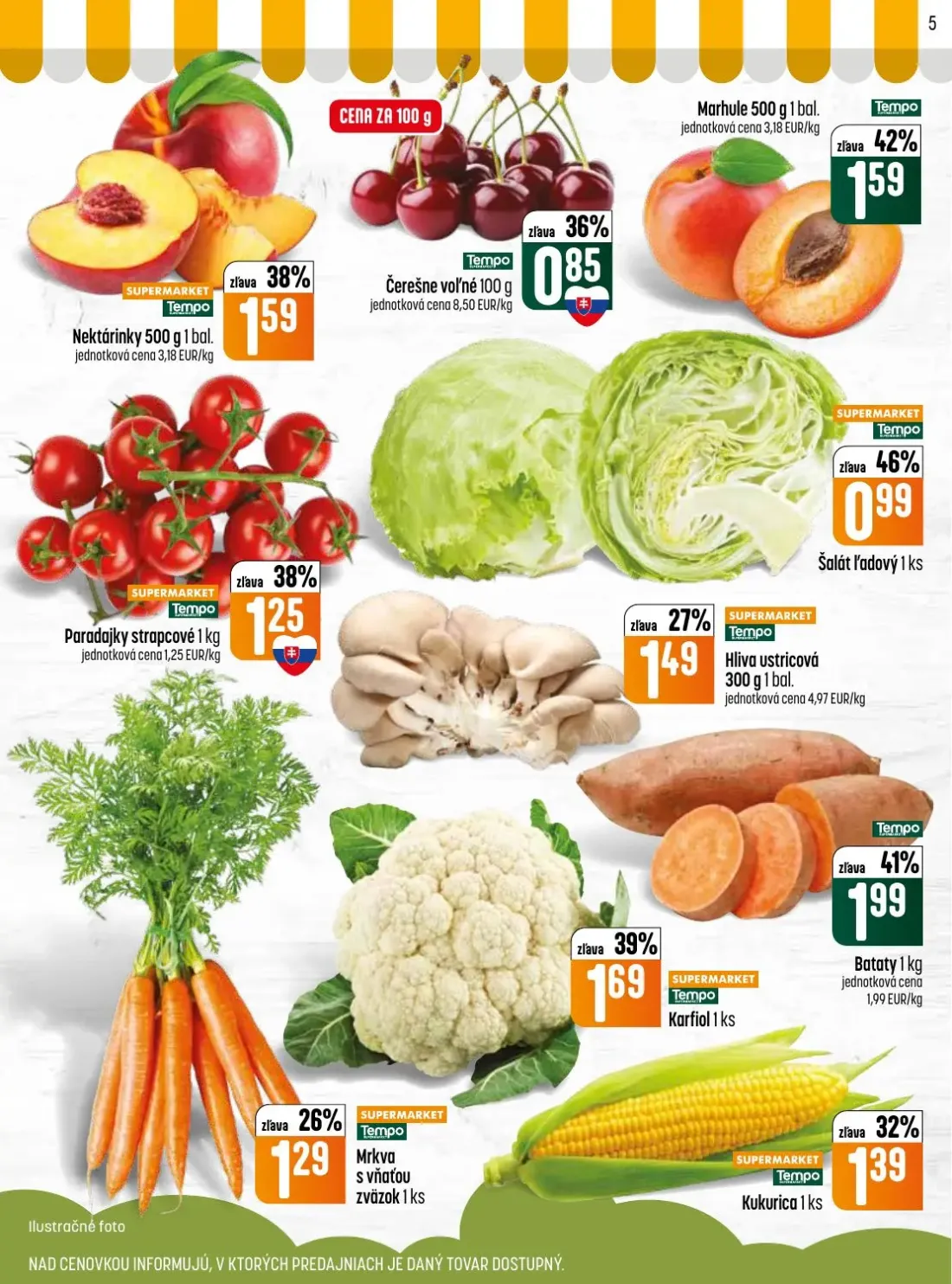 Coop Jednota leták, strana 5 z 32 — Nektárinky, Čerešne voľné, Marhule
