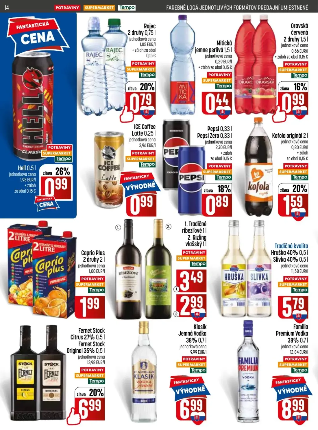Coop Jednota leták, strana 14 z 32 — Hell, ICE Coffee Latte, Pepsi